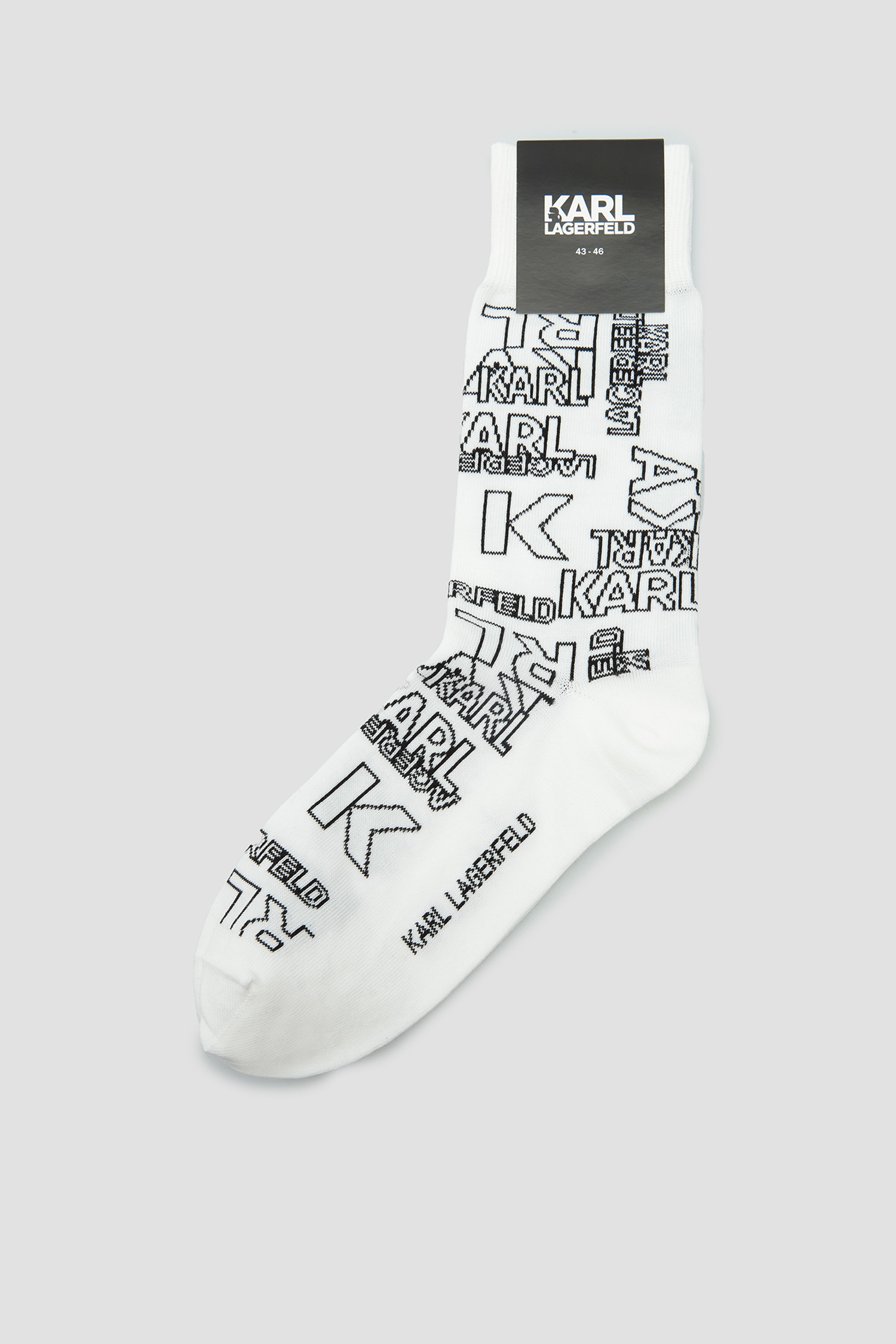Чоловічі білі шкарпетки з візерунком Karl Lagerfeld 541102.805513;10