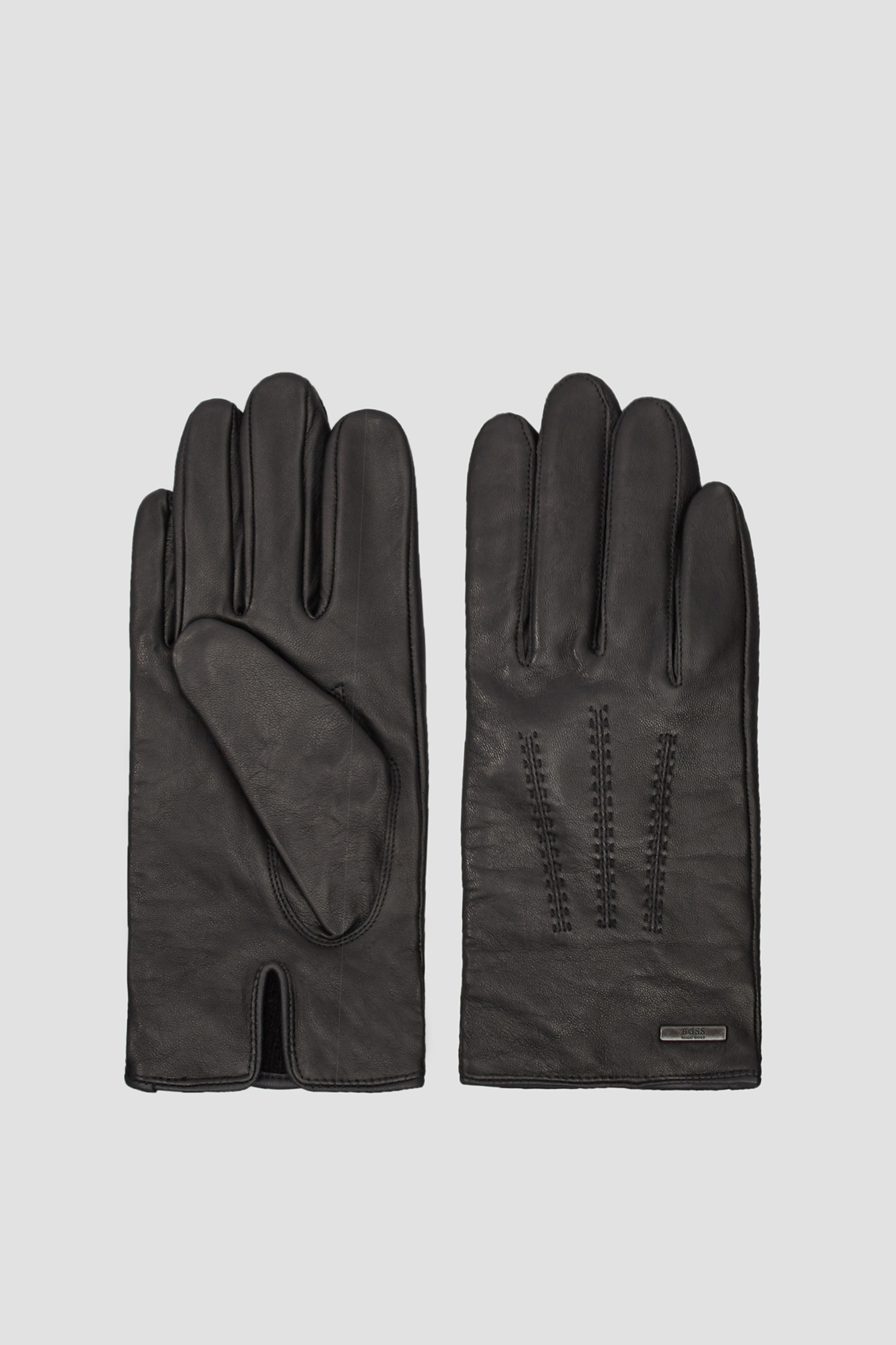 Чоловічі чорні шкіряні рукавички BOSS 50437119;002