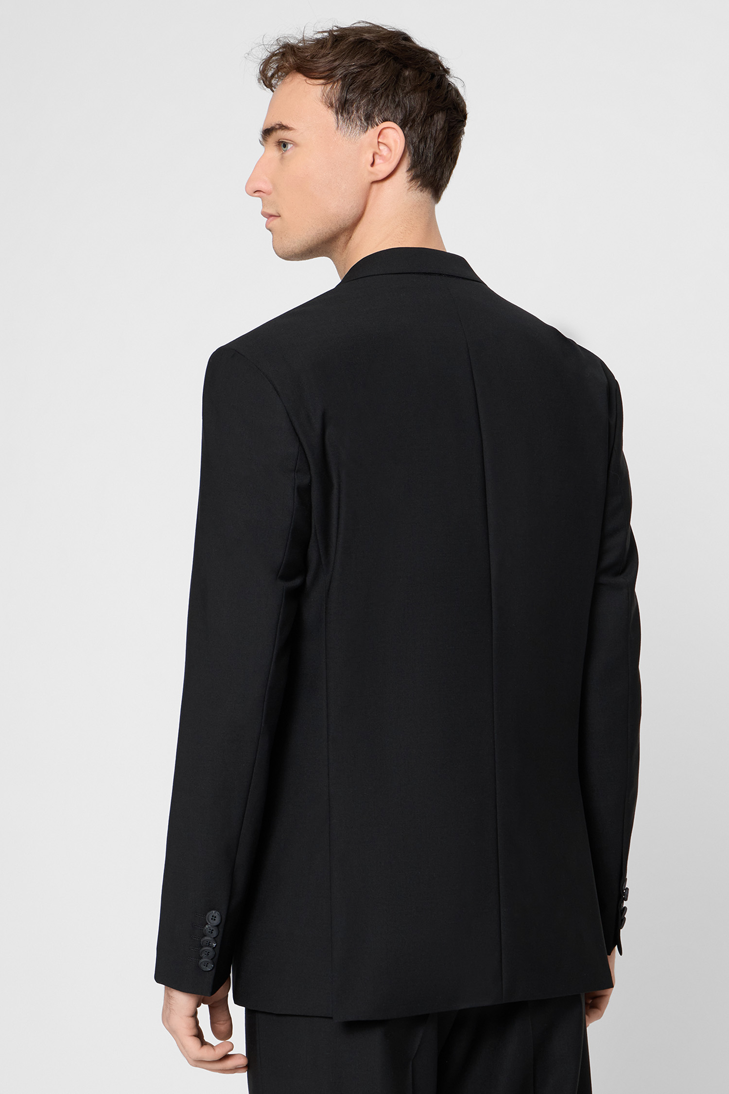 Чоловічий чорний вовняний костюм (піджак, брюки) HUGO 50547210;001