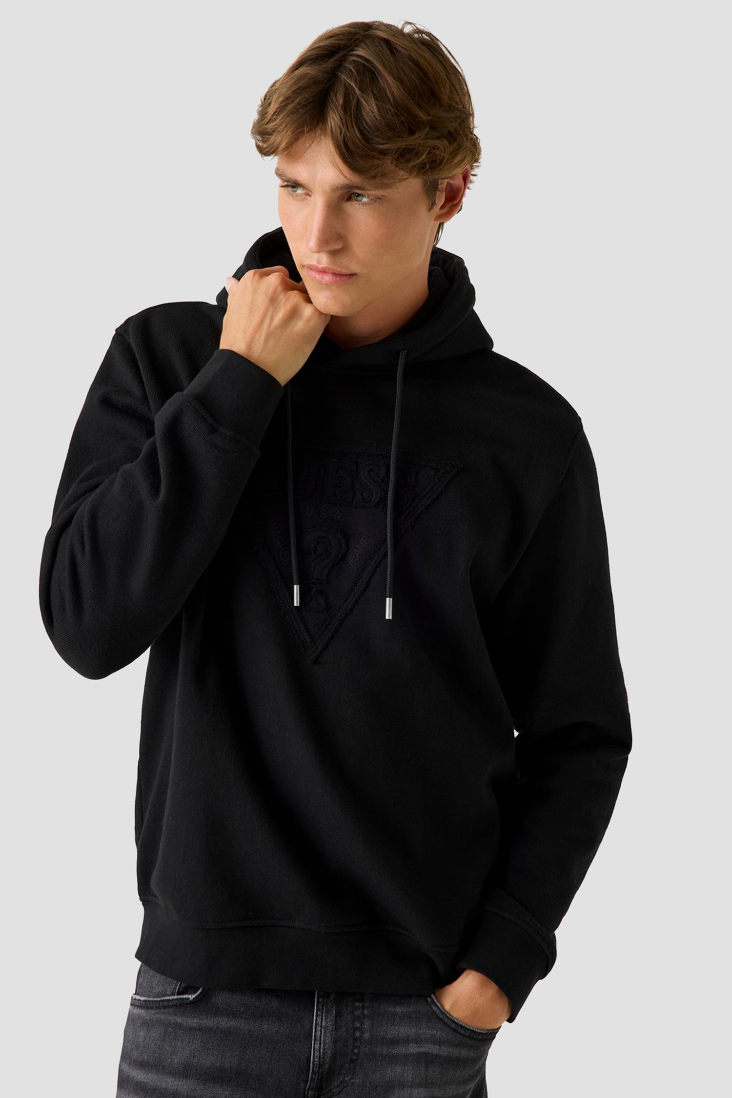 Мужское черное худи Guess M5BQ04.K0961;JBLK