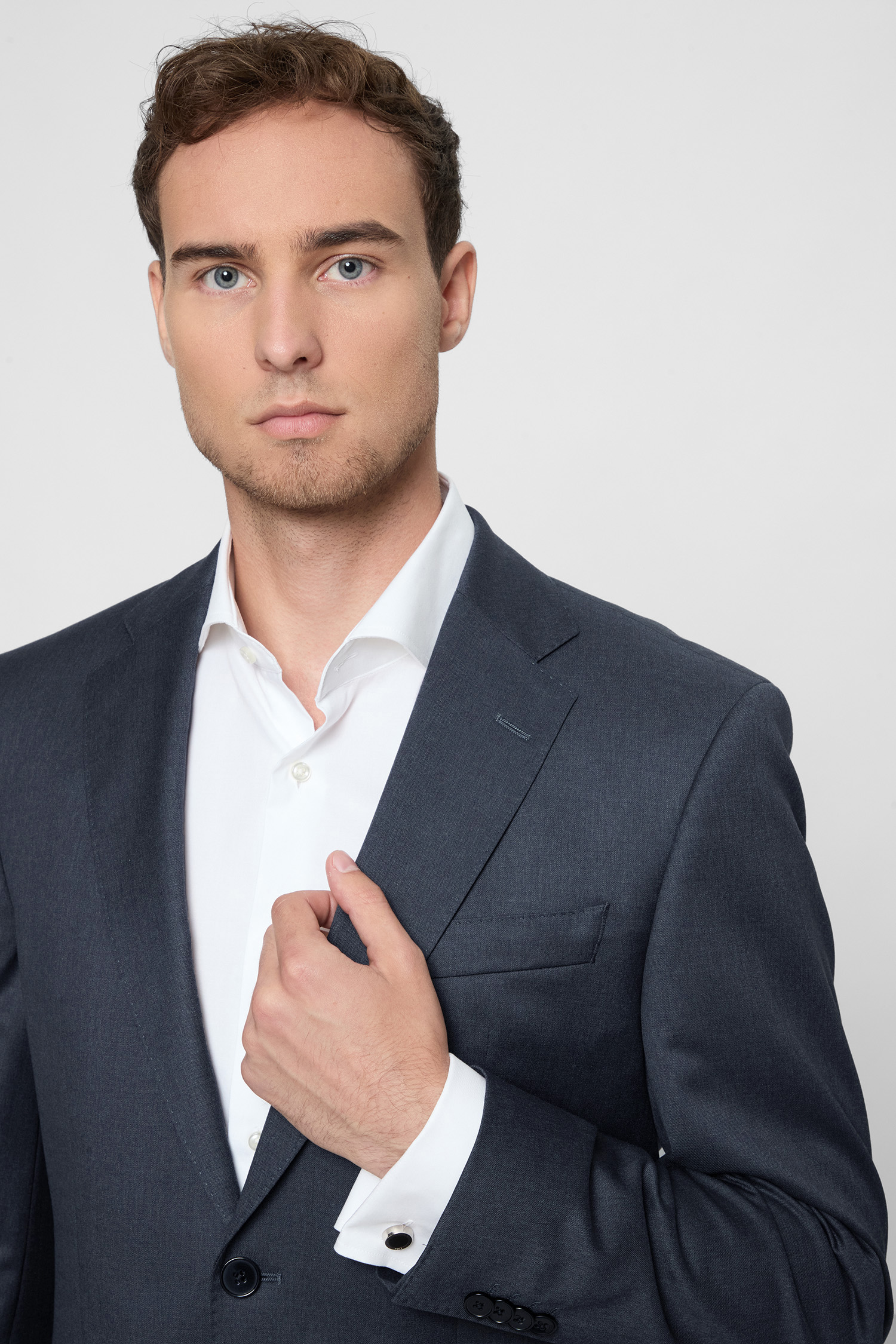 Мужской серый шерстяной пиджак BOSS 50469172;021