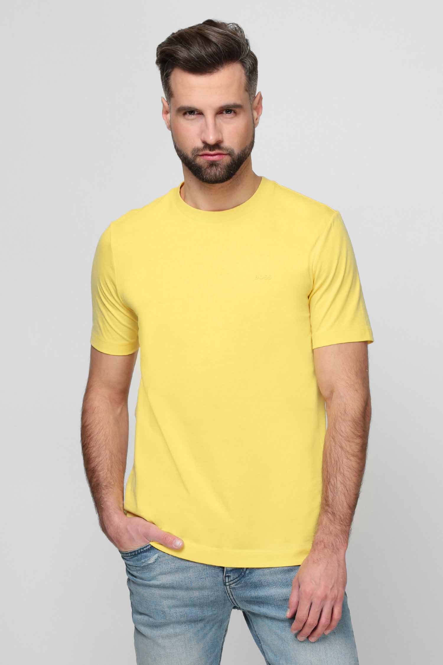 Мужская желтая футболка BOSS 50468347;746