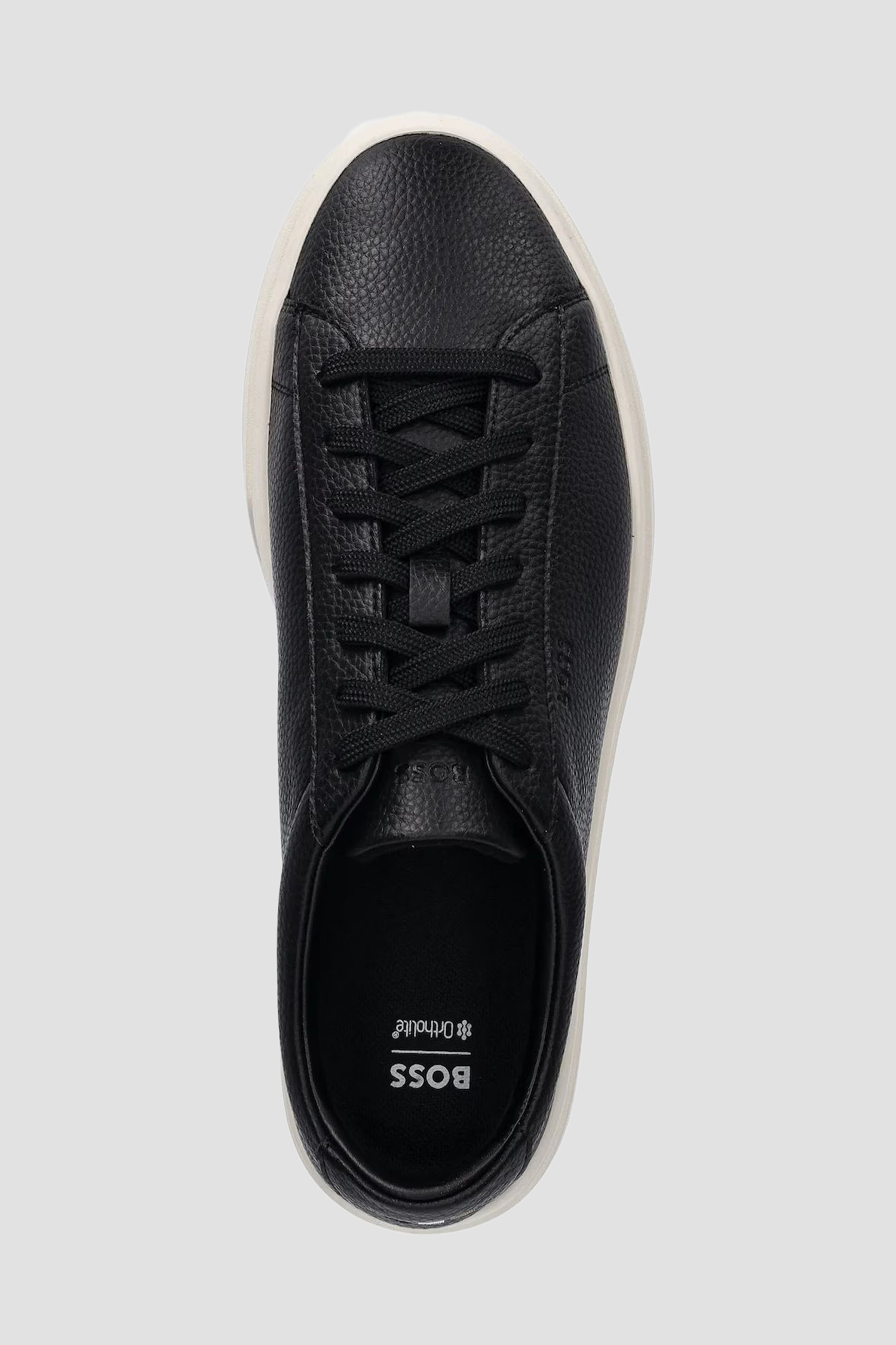 Мужские черные кожаные сникерсы BOSS 50548716;002