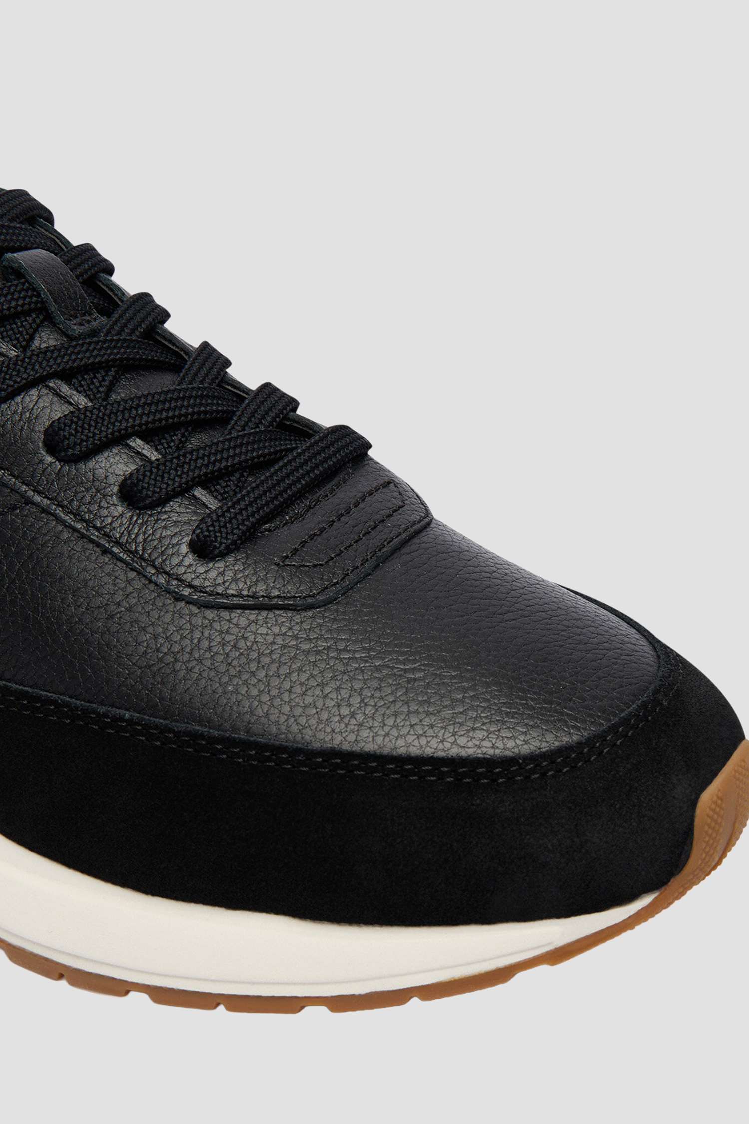 Мужские черные кожаные кроссовки BOSS 50552859;021