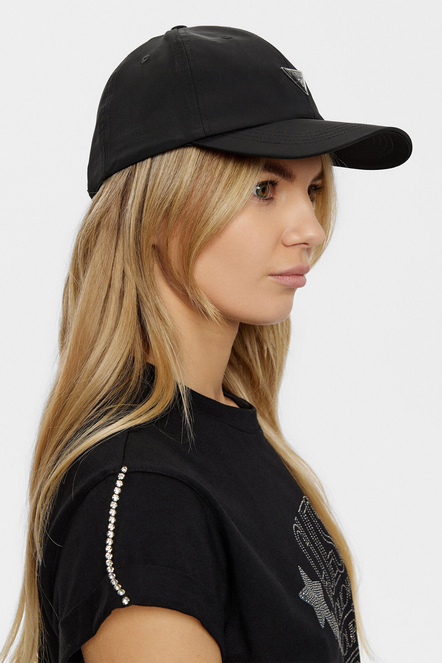 Женская черная кепка Guess W4BZ36.WGJP2;JBLK