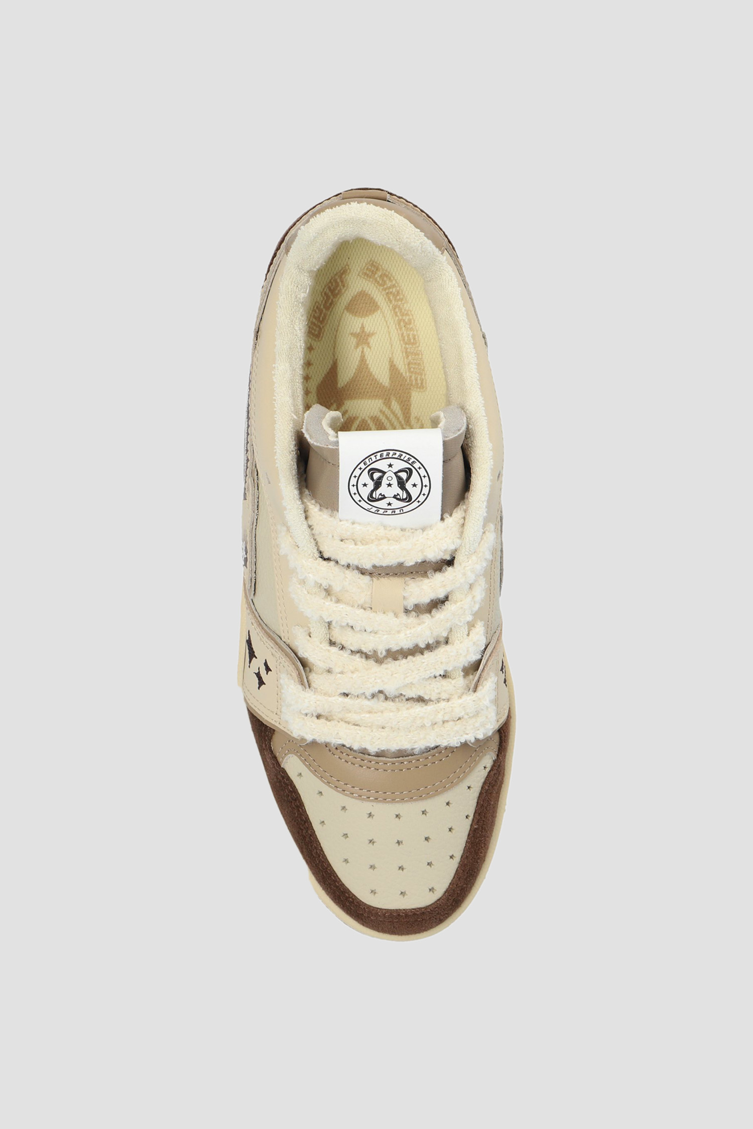 Чоловічі бежеві шкіряні снікерси ENTJPN BG4001PX495;S1804