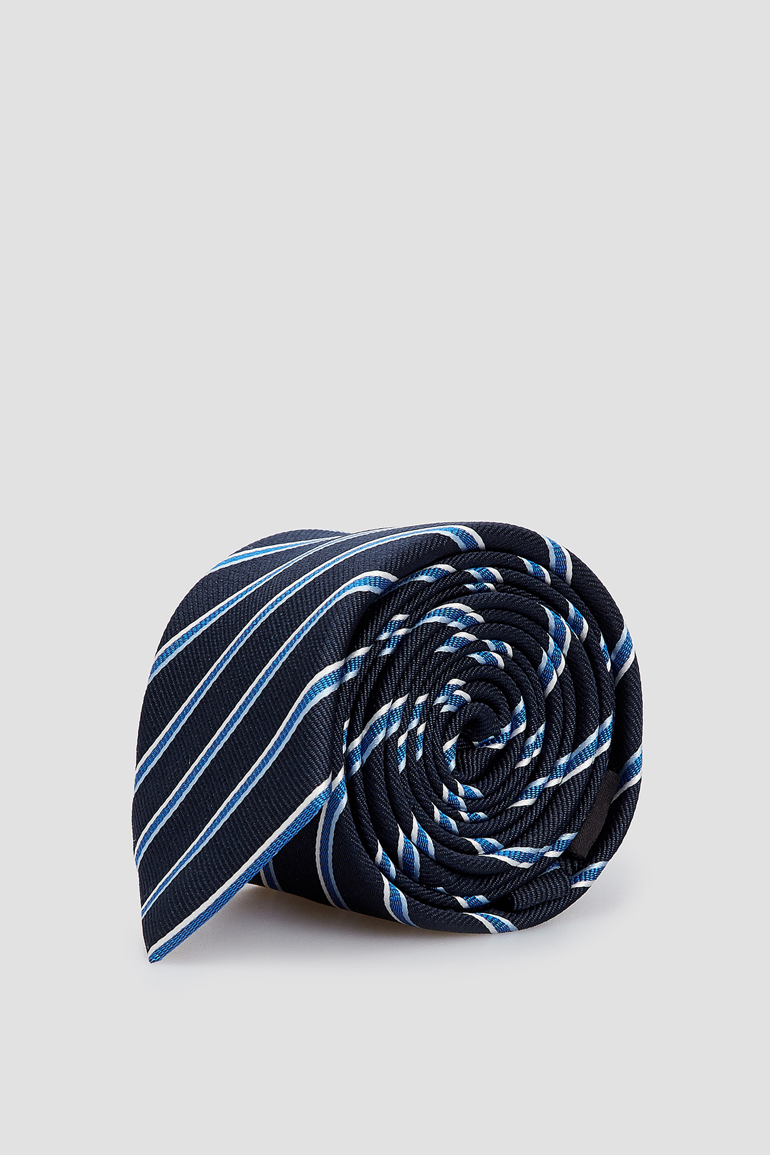 Мужской темно-синий шелковый галстук в полоску BOSS 50429853;405
