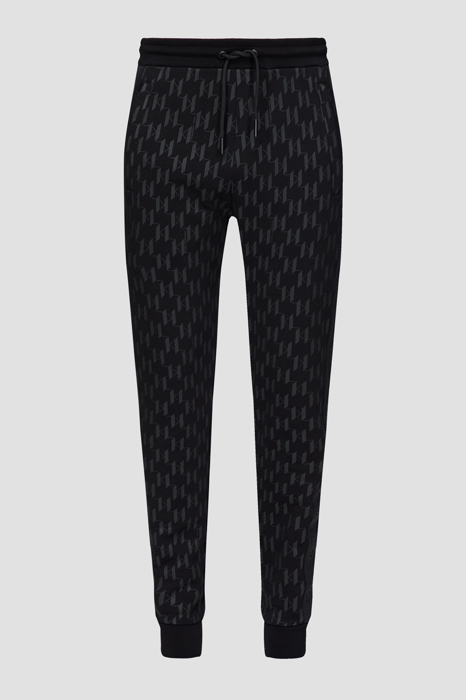 Мужские черные спортивные брюки с узором Karl Lagerfeld 532951.705077;990