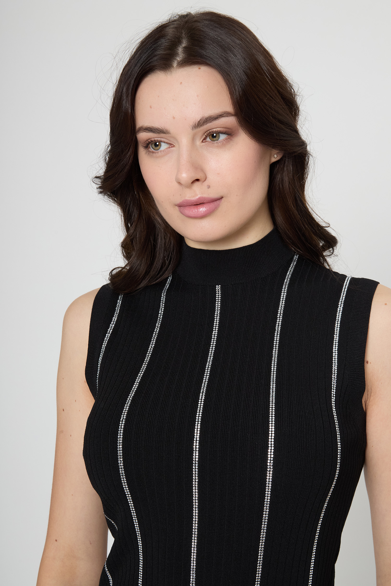 Женское черное платье в полоску HUGO 50548258;001