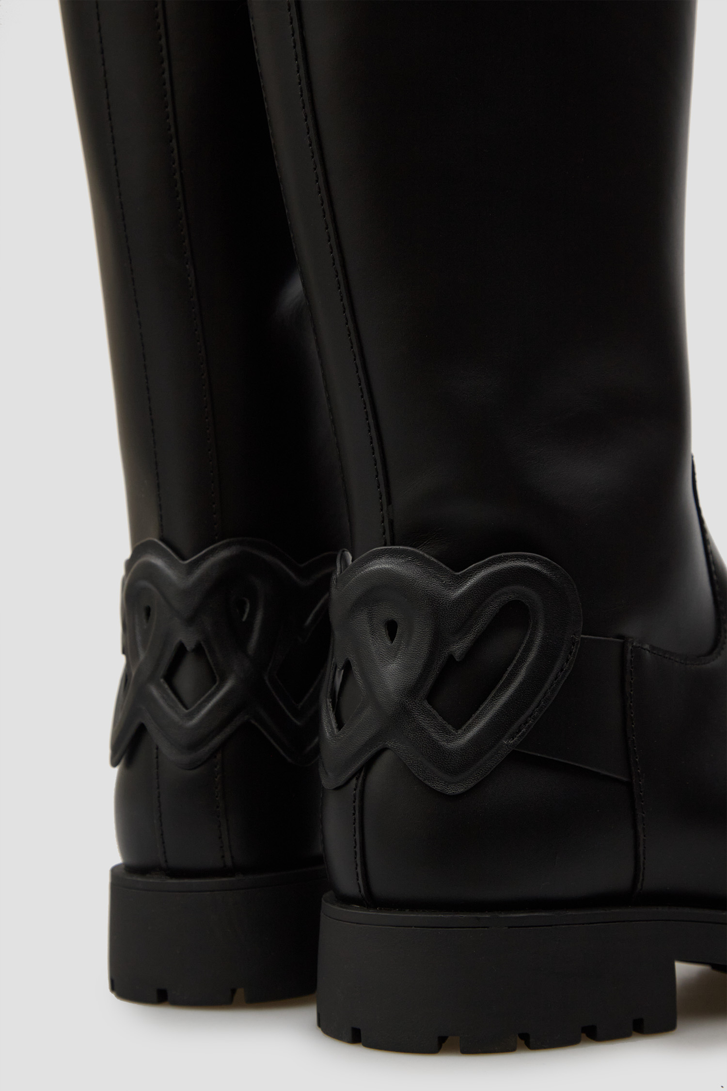 Женские черные кожаные сапоги Moschino JA26064G0N.IA0;000