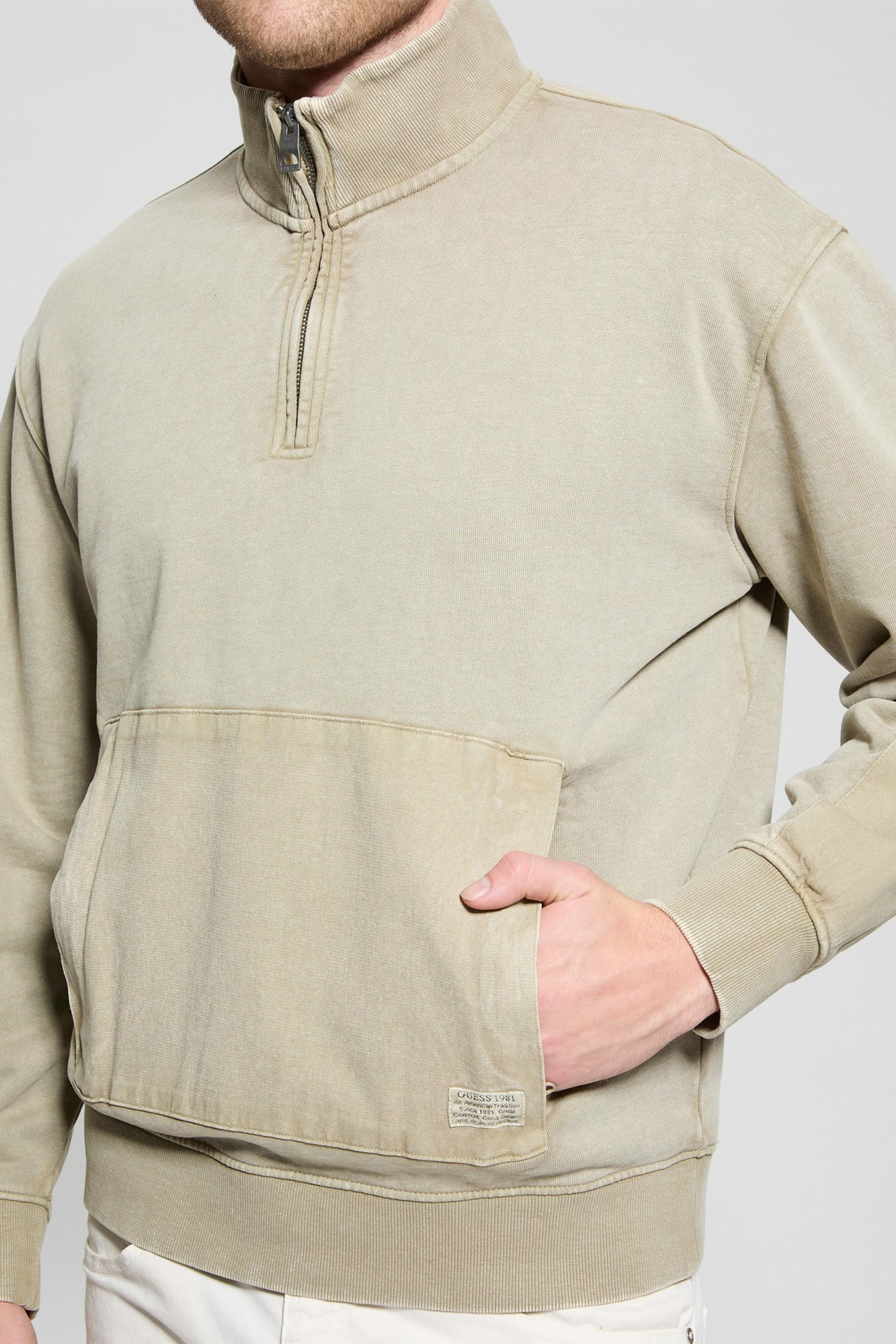 Мужская бежевая спортивная кофта Guess M5GQ17.KCNY4;F9KA