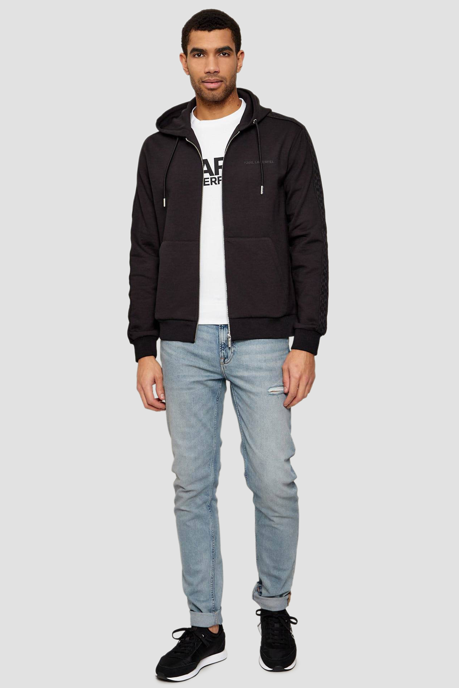 Мужская черная кофта на молнии Karl Lagerfeld 561902.705007;990