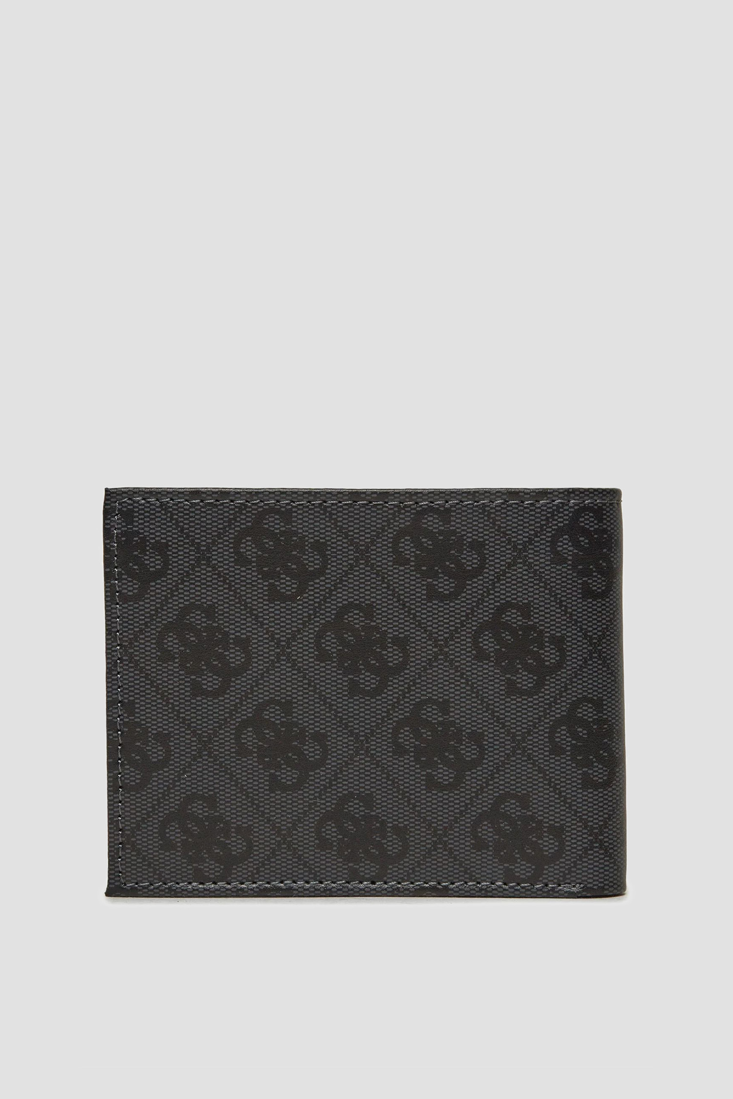 Чоловічий чорний шкіряний гаманець з візерунком Guess SMVELE.LEA24;BLA