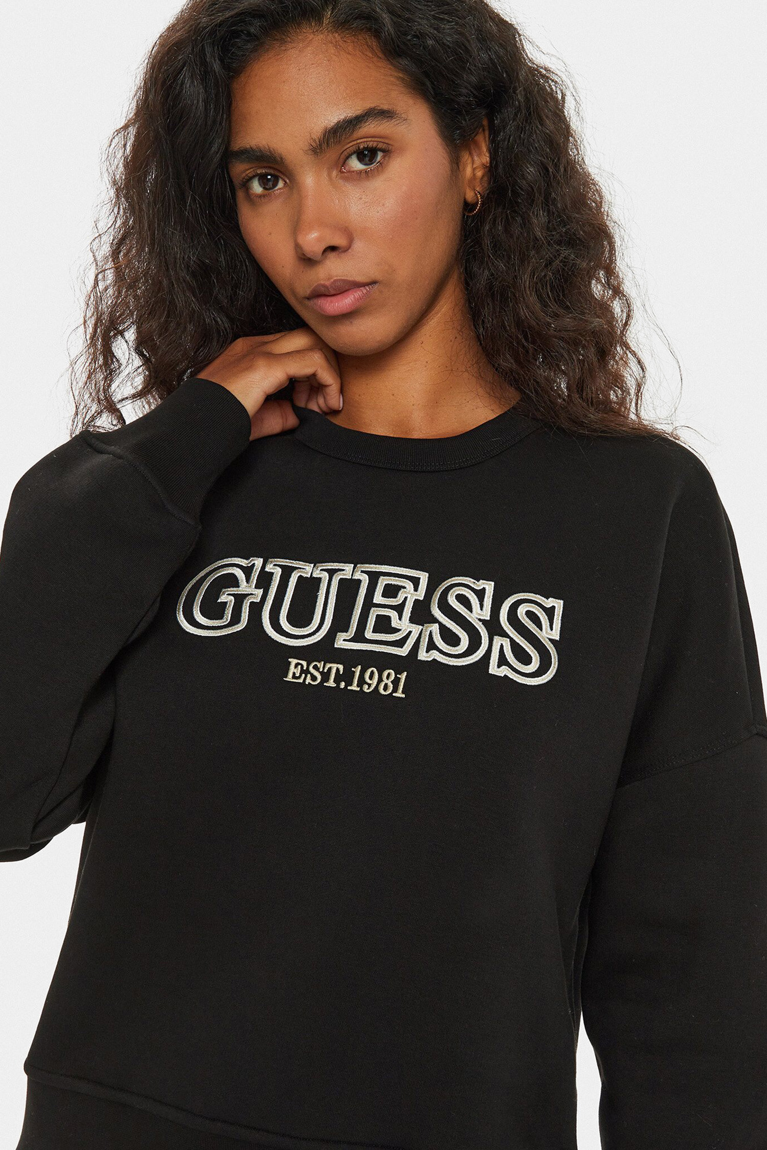 Жіночий чорний світшот Guess V4BQ03.KCHX0;JBLK
