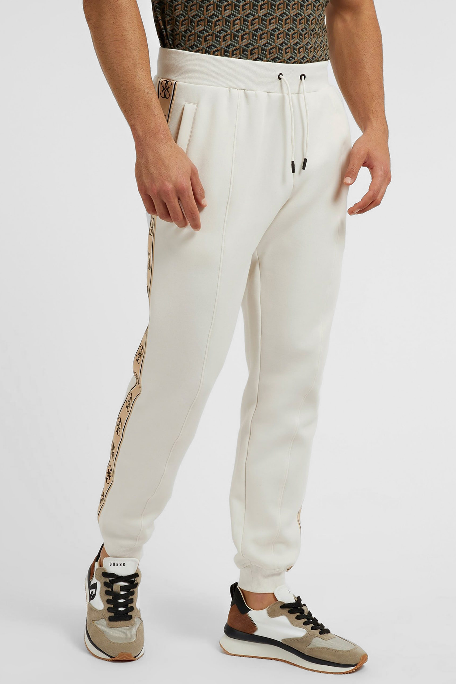 Мужские белые спортивные брюки Guess Z2YB09.KB3P2;G9L9
