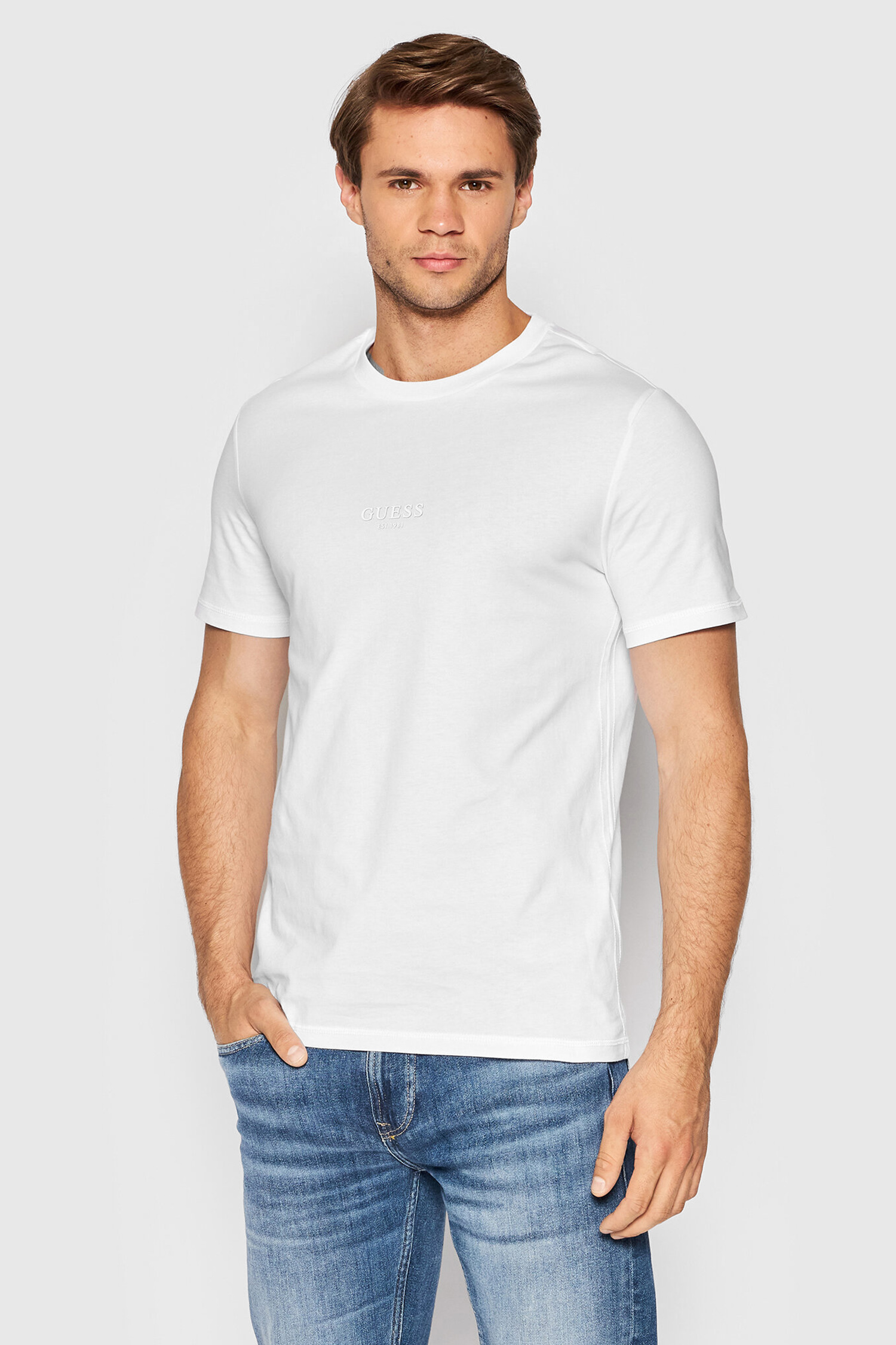 Мужская белая футболка Guess M2YI72.I3Z11;G011