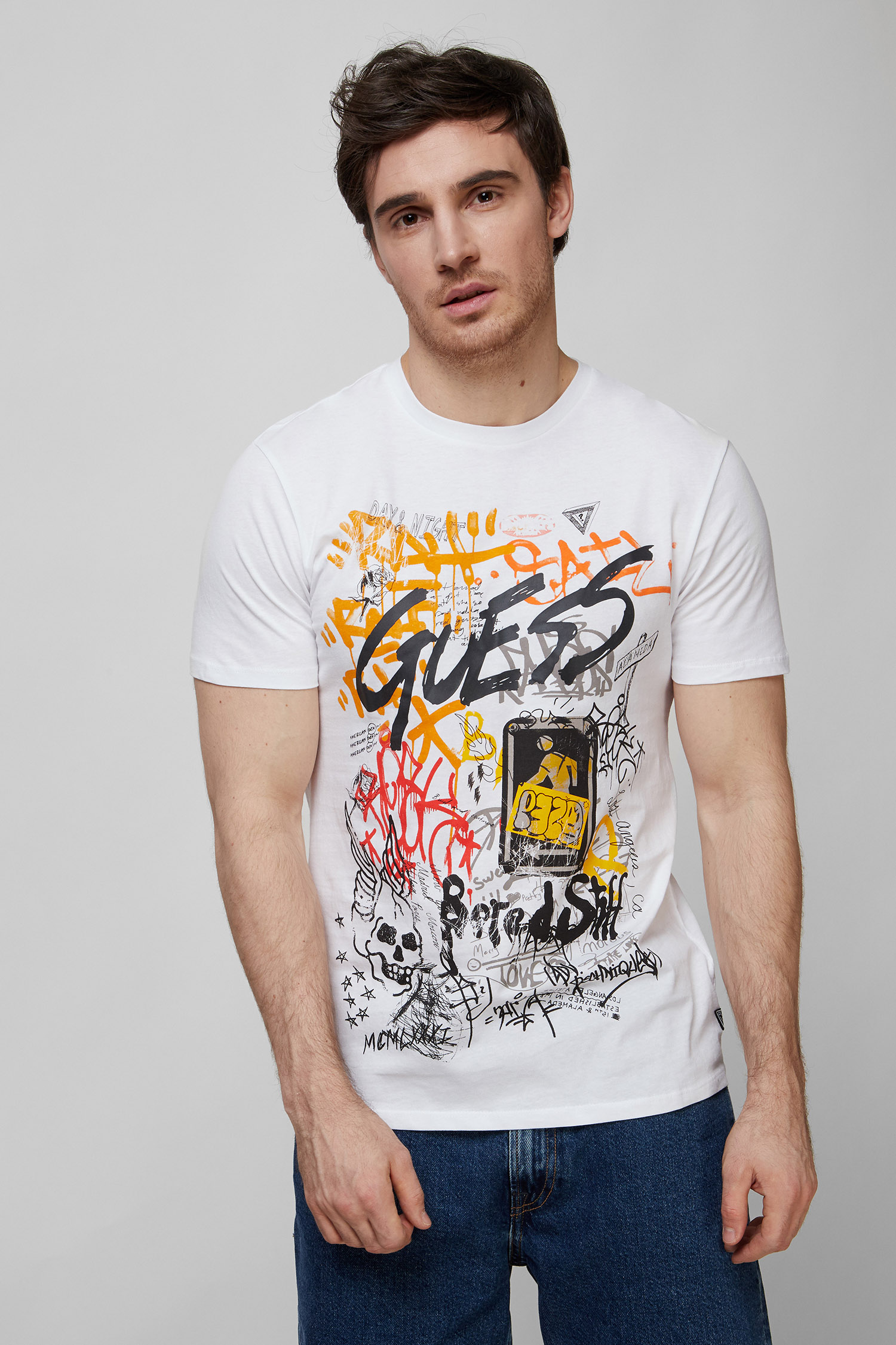 Мужская белая футболка Guess M2GI30.K9RM1;G011 — Ultrashop