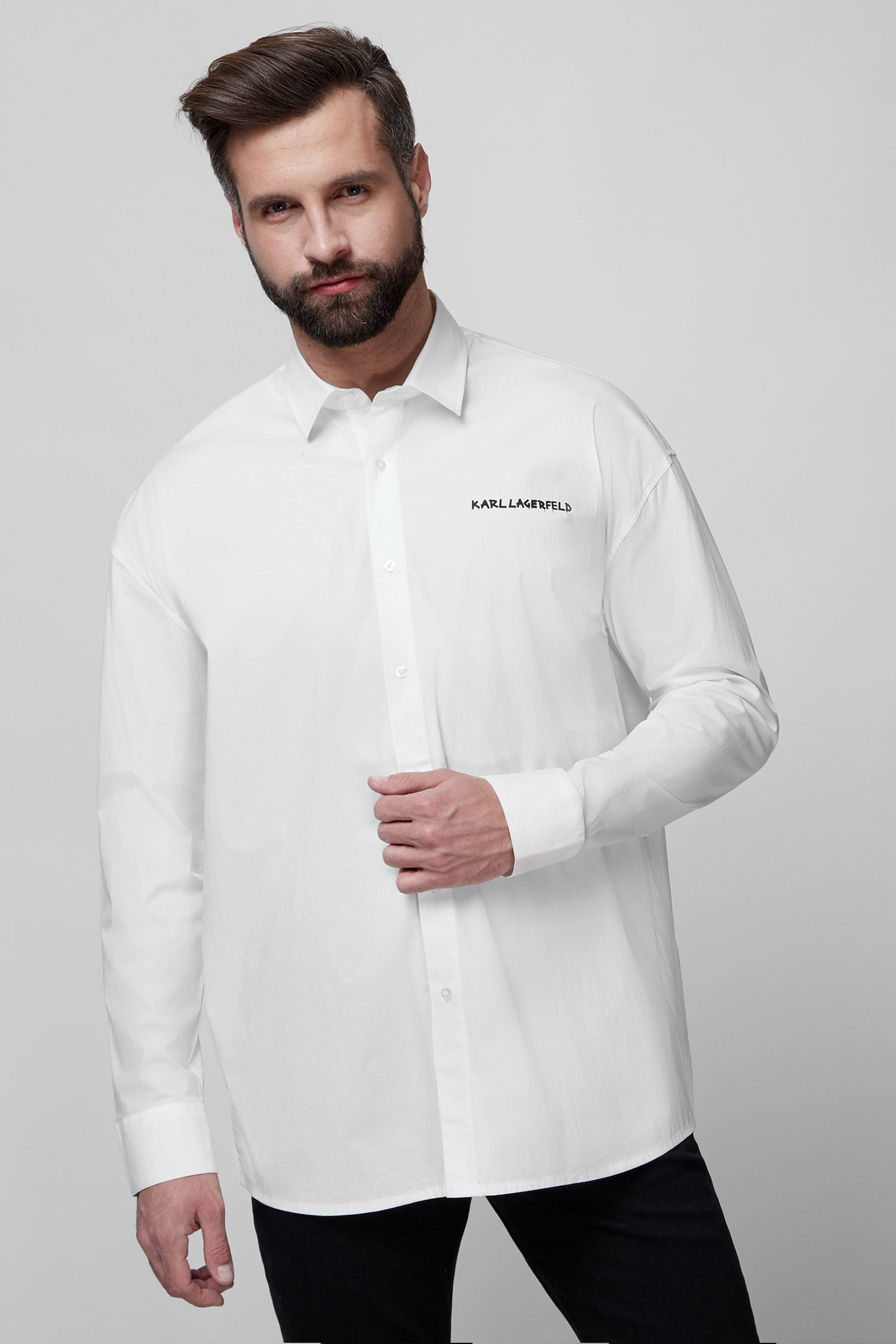 Мужская белая рубашка Karl Lagerfeld 521600.605980;10
