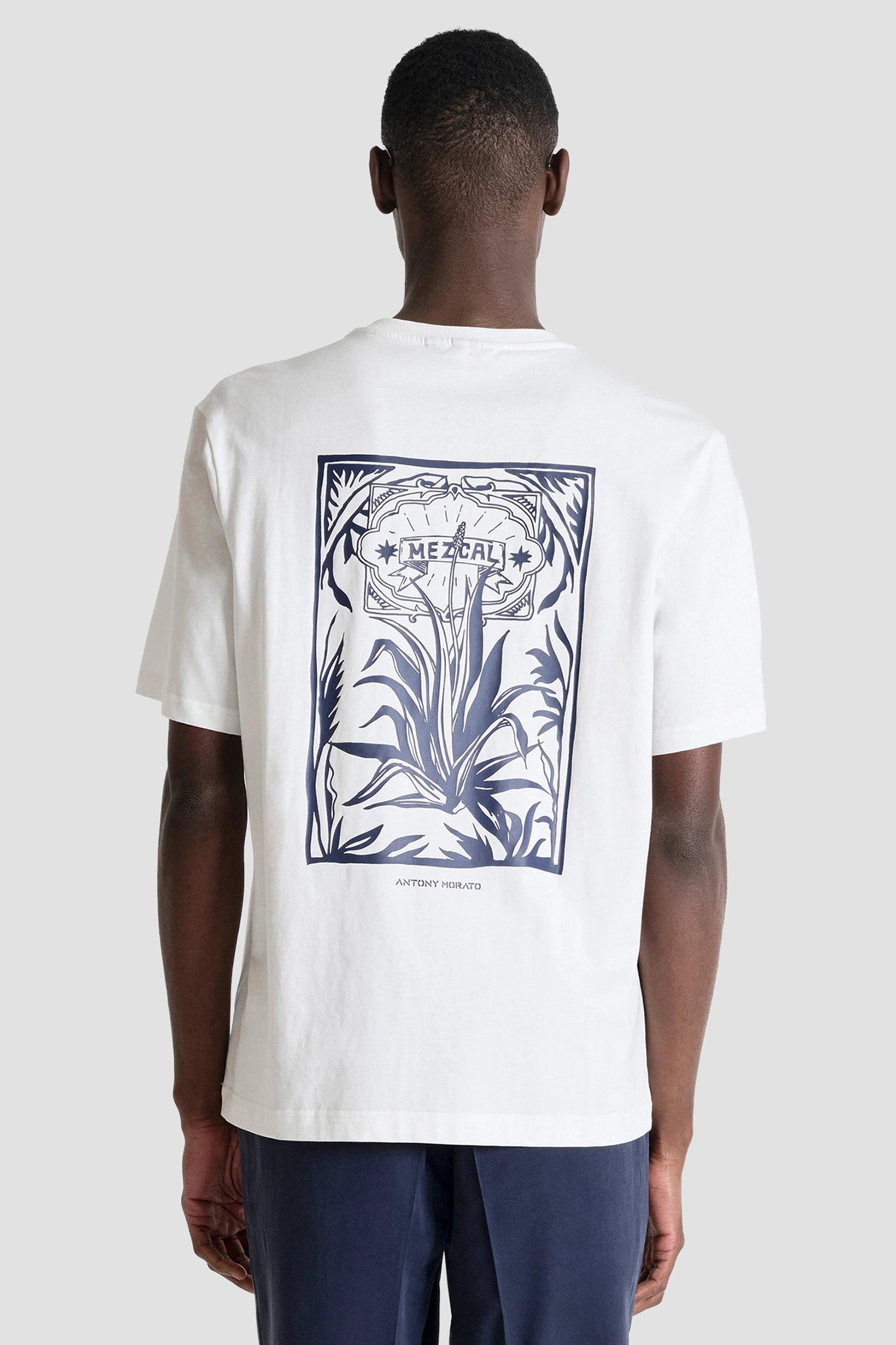Мужская белая футболка Antony Morato MMKS02667.FA100240;1011