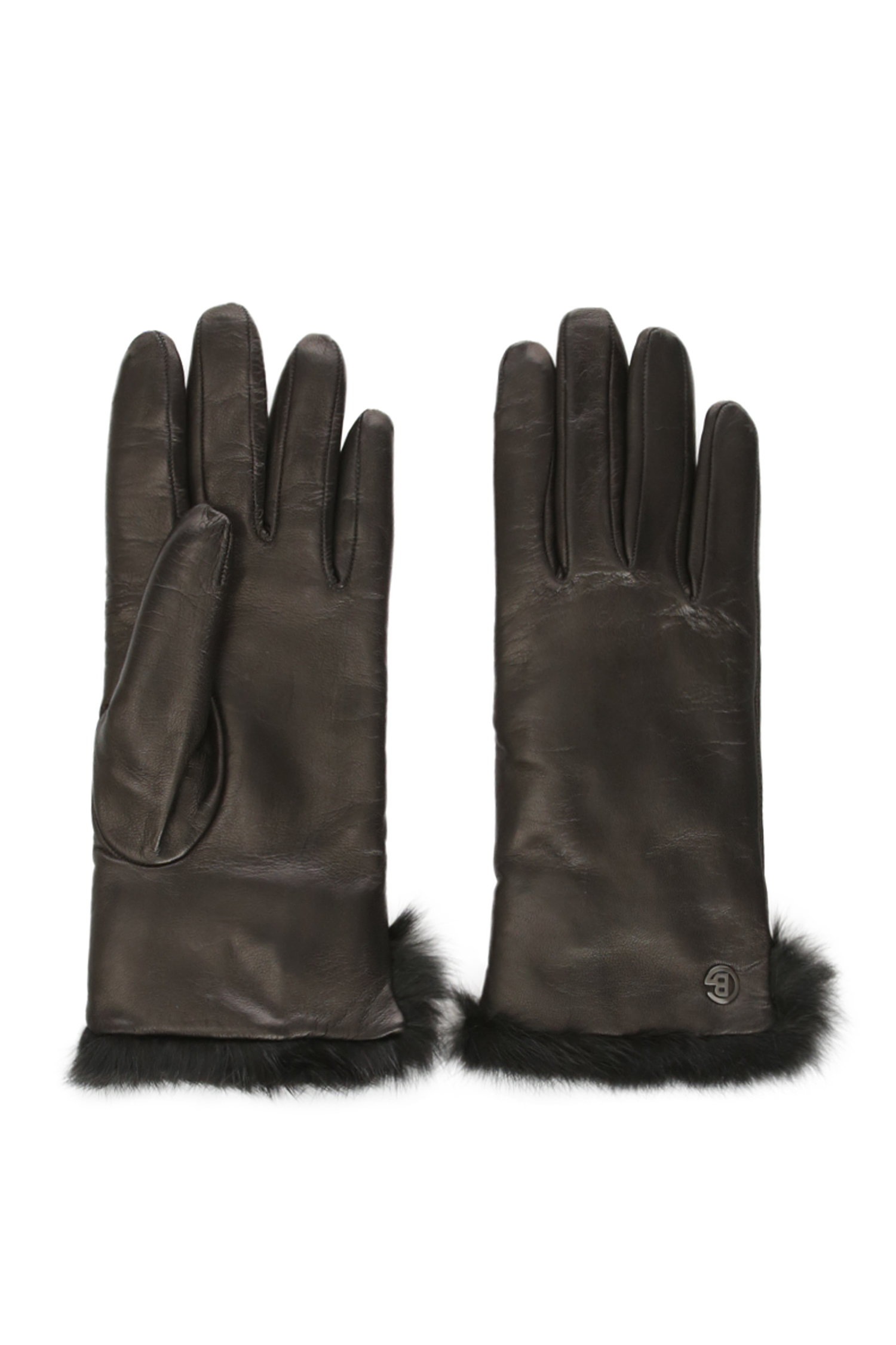 Женские черные кожаные перчатки Baldinini 027500;00