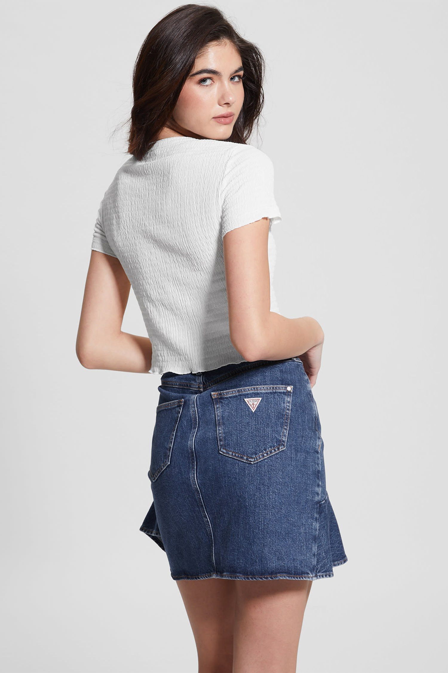 Женский белый топ Guess W3GP34.KBQI0;G011