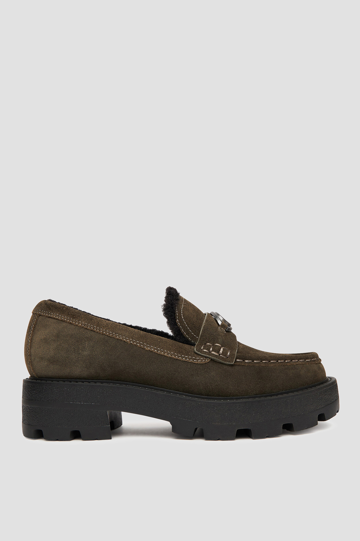 Жіночі темно-зелені замшеві лофери Guess FLFYKY.SUE14;GREEN