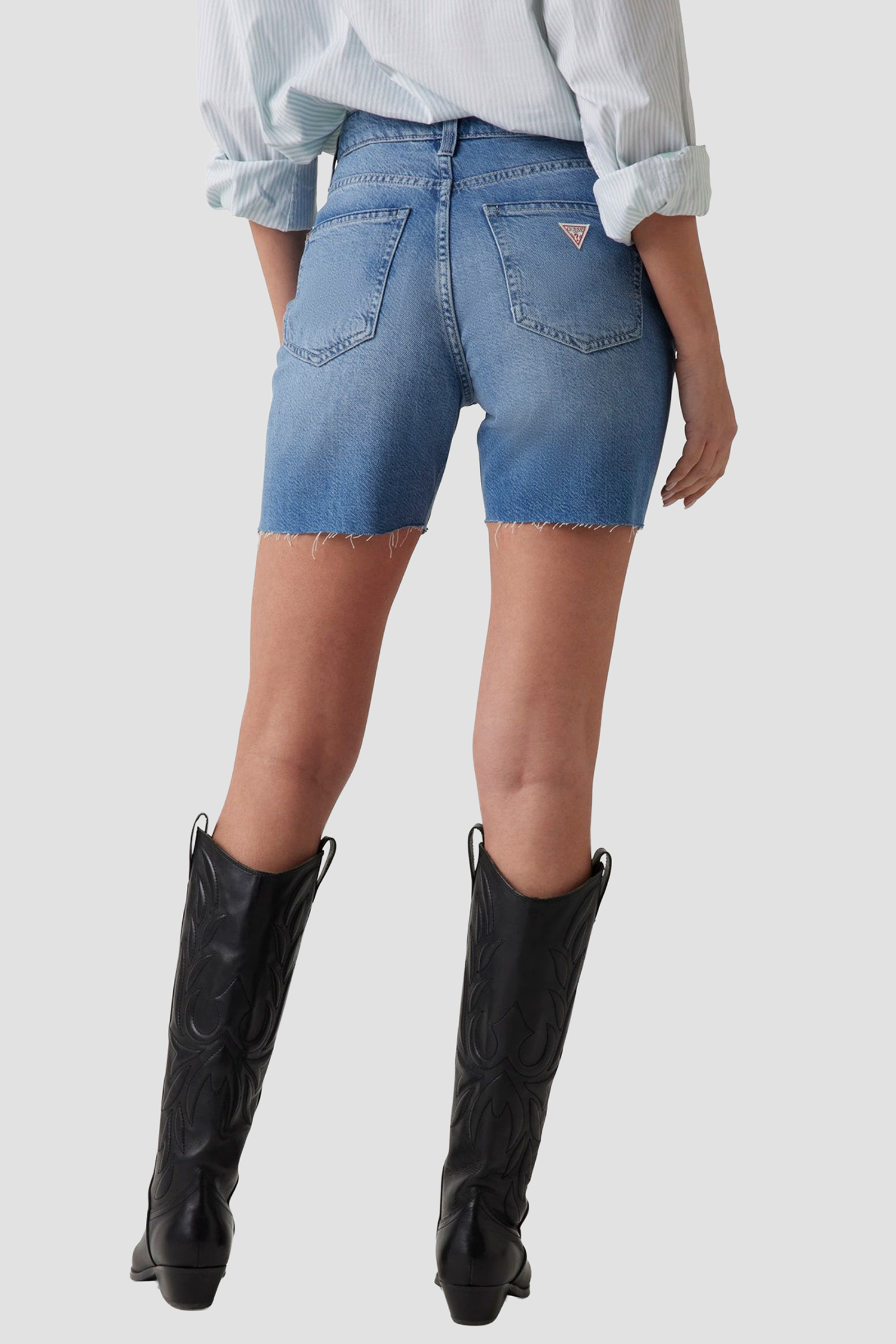 Женские синие джинсовые шорты Guess W5GD47.D5B9A;RF0W