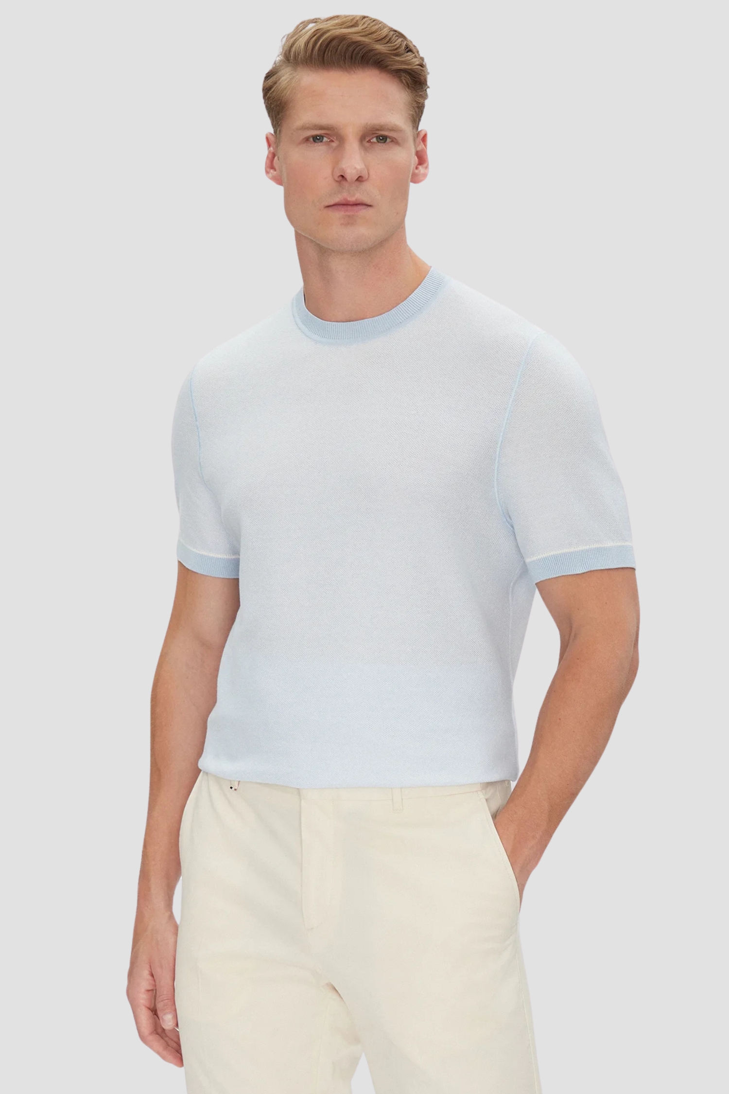 Мужской голубой джемпер BOSS 50537642;450