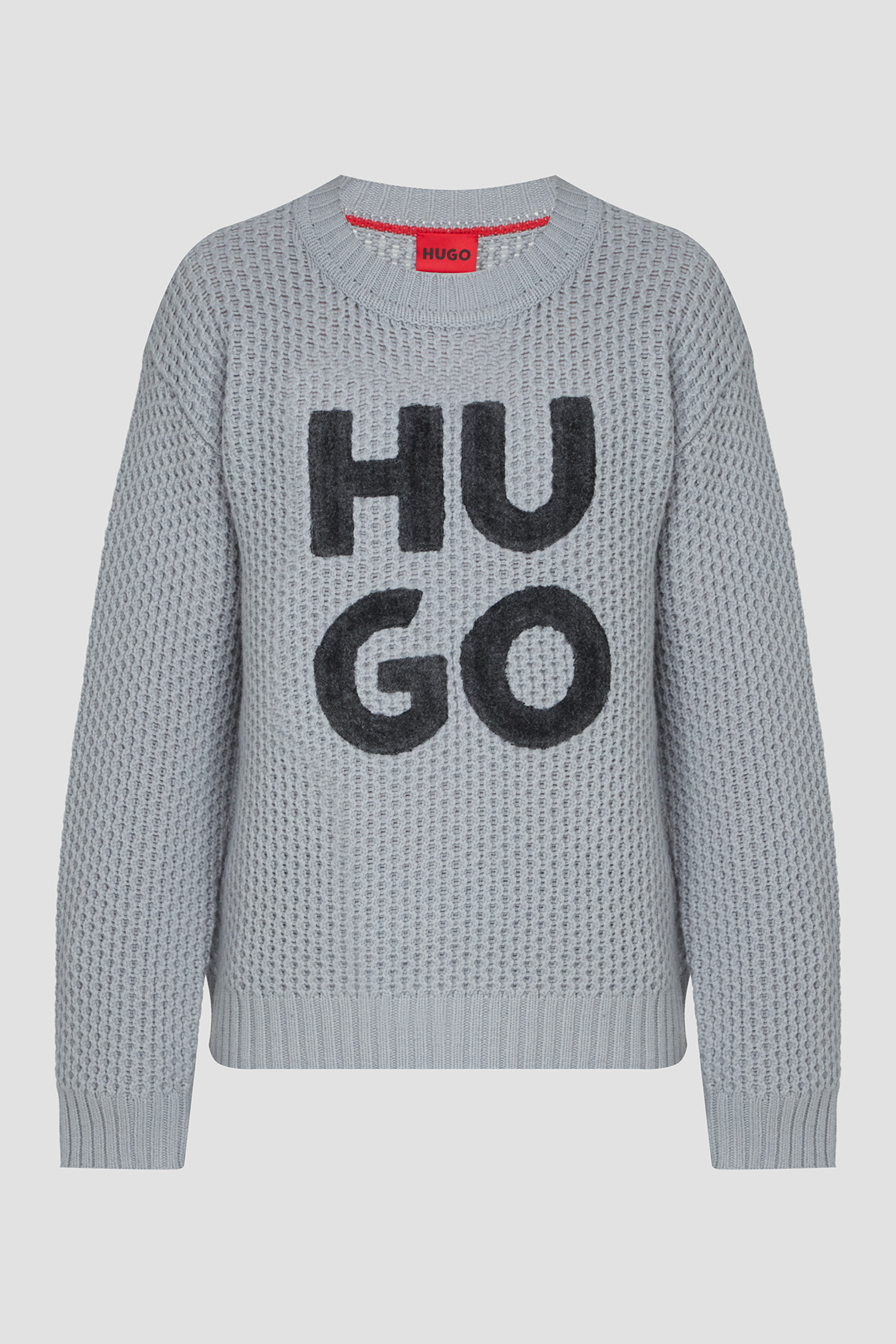 Мужской серый шерстяной свитер HUGO 50504388;039