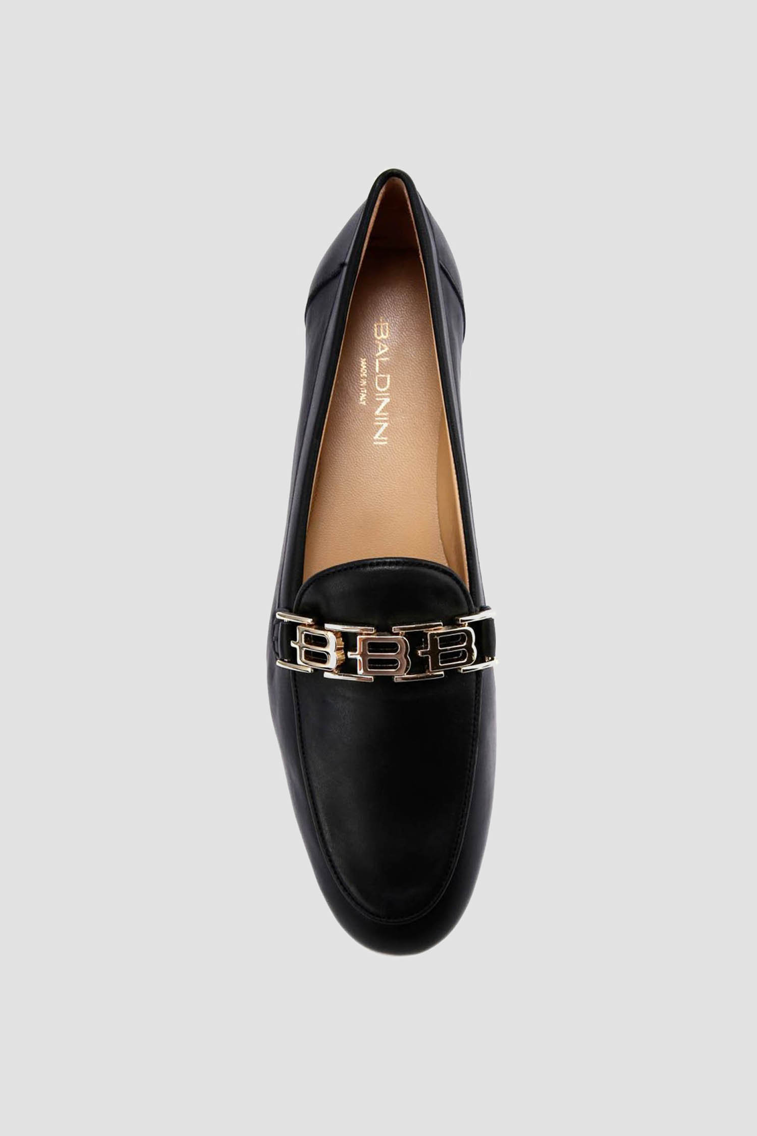 Женские черные кожаные лоферы BALDININI D3A206P1VITE;0000