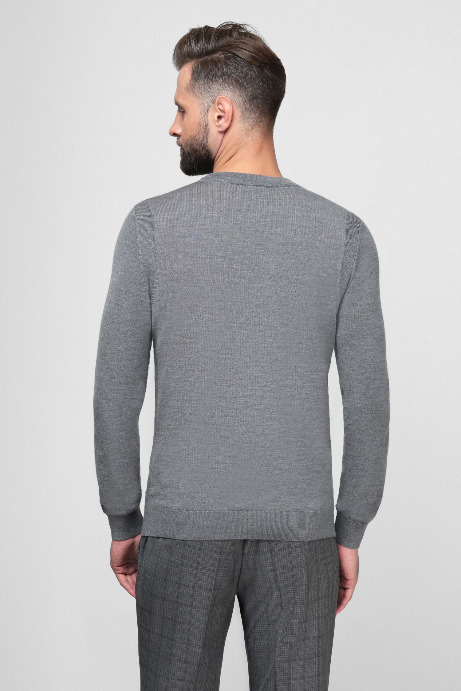 Мужской серый шерстяной джемпер BOSS 50457742;030