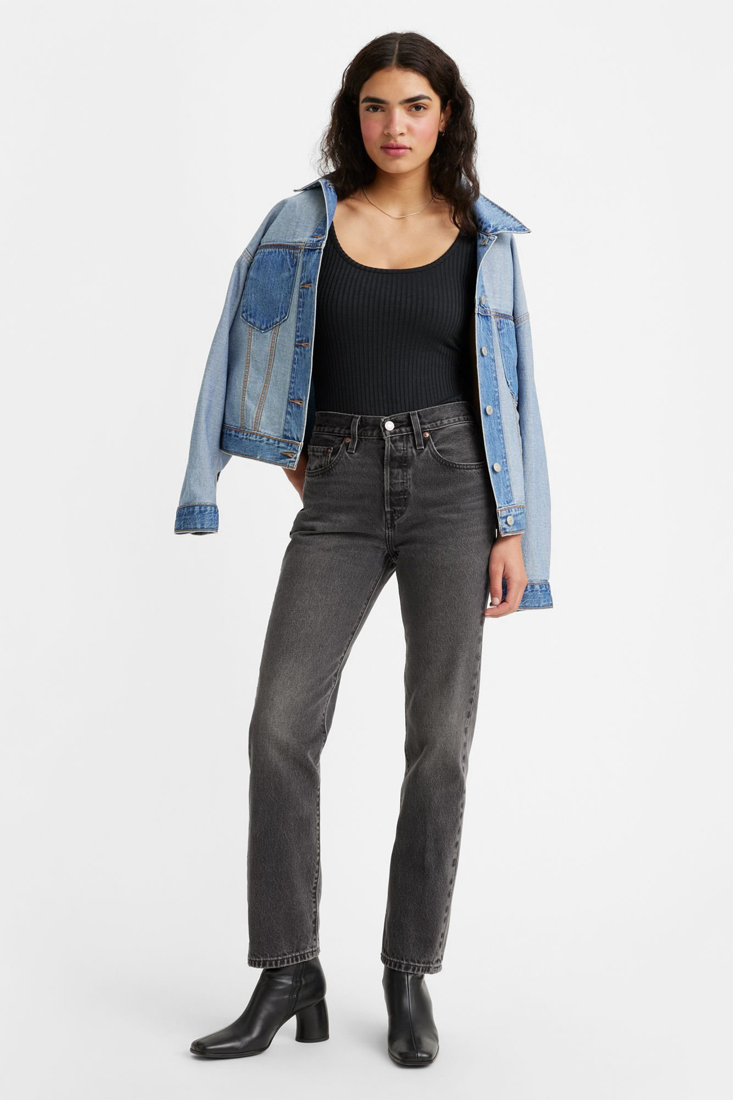 Женские черные джинсы 501® Straight Levi’s® 12501;0452