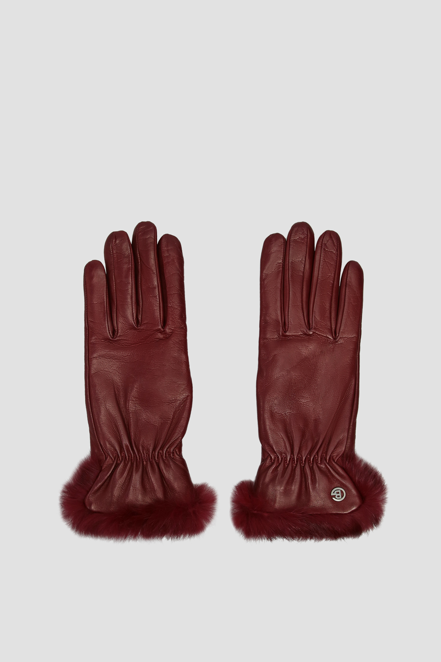 Женские бордовые кожаные перчатки Baldinini 927500;07