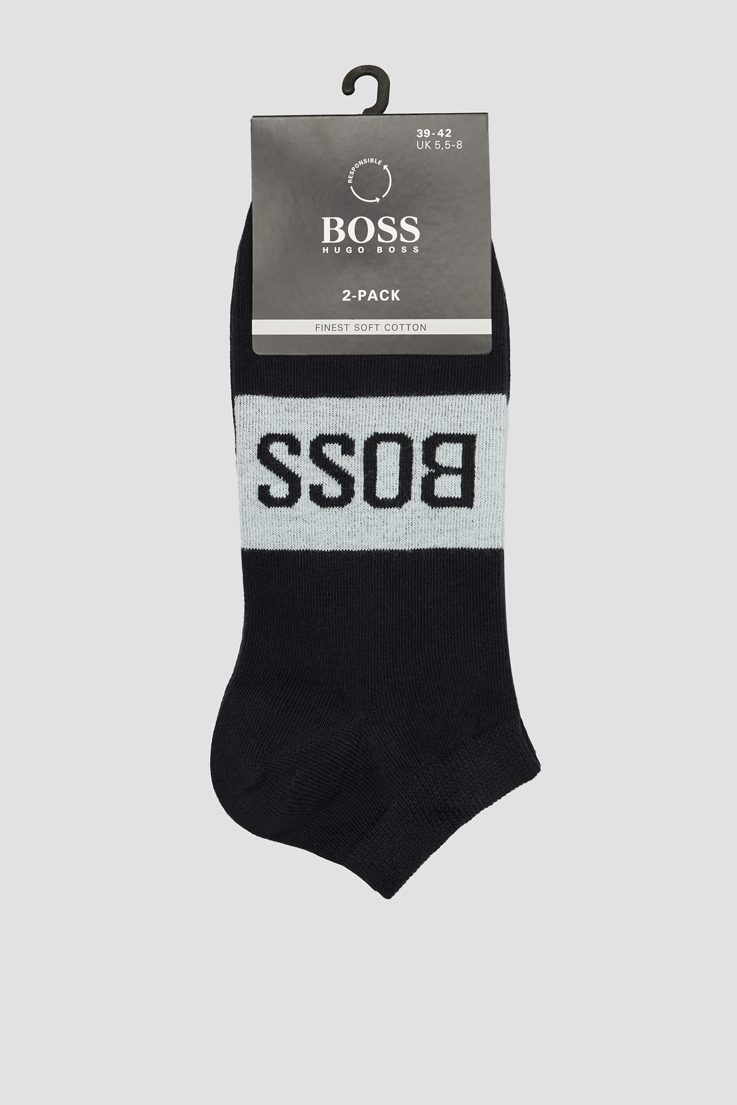 Чоловічі чорні шкарпетки (2 пари) BOSS 50428744;406