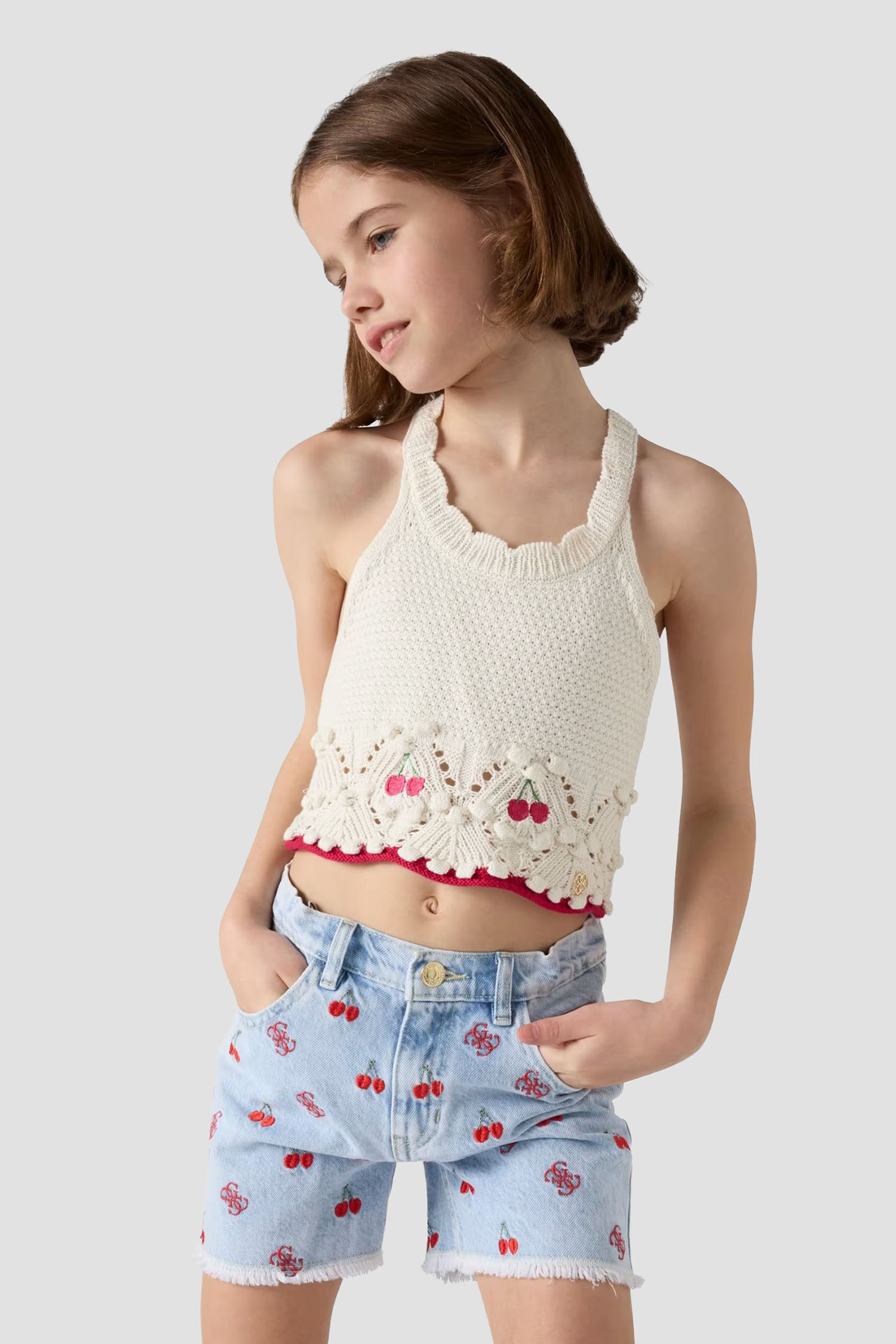 Дитячі блакитні джинсові шорти Guess Kids J5GD10.D45E0;CRRY