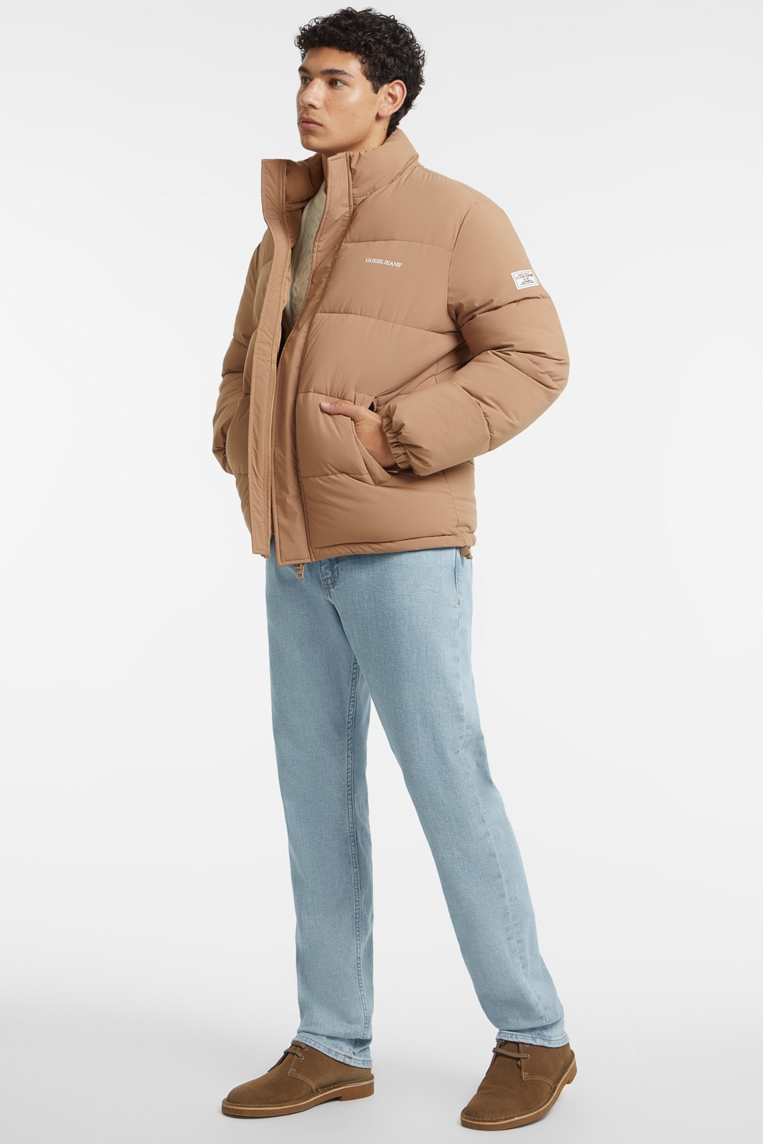 Мужская бежевая куртка Guess Jeans M4BL20.WGII2;G1DQ