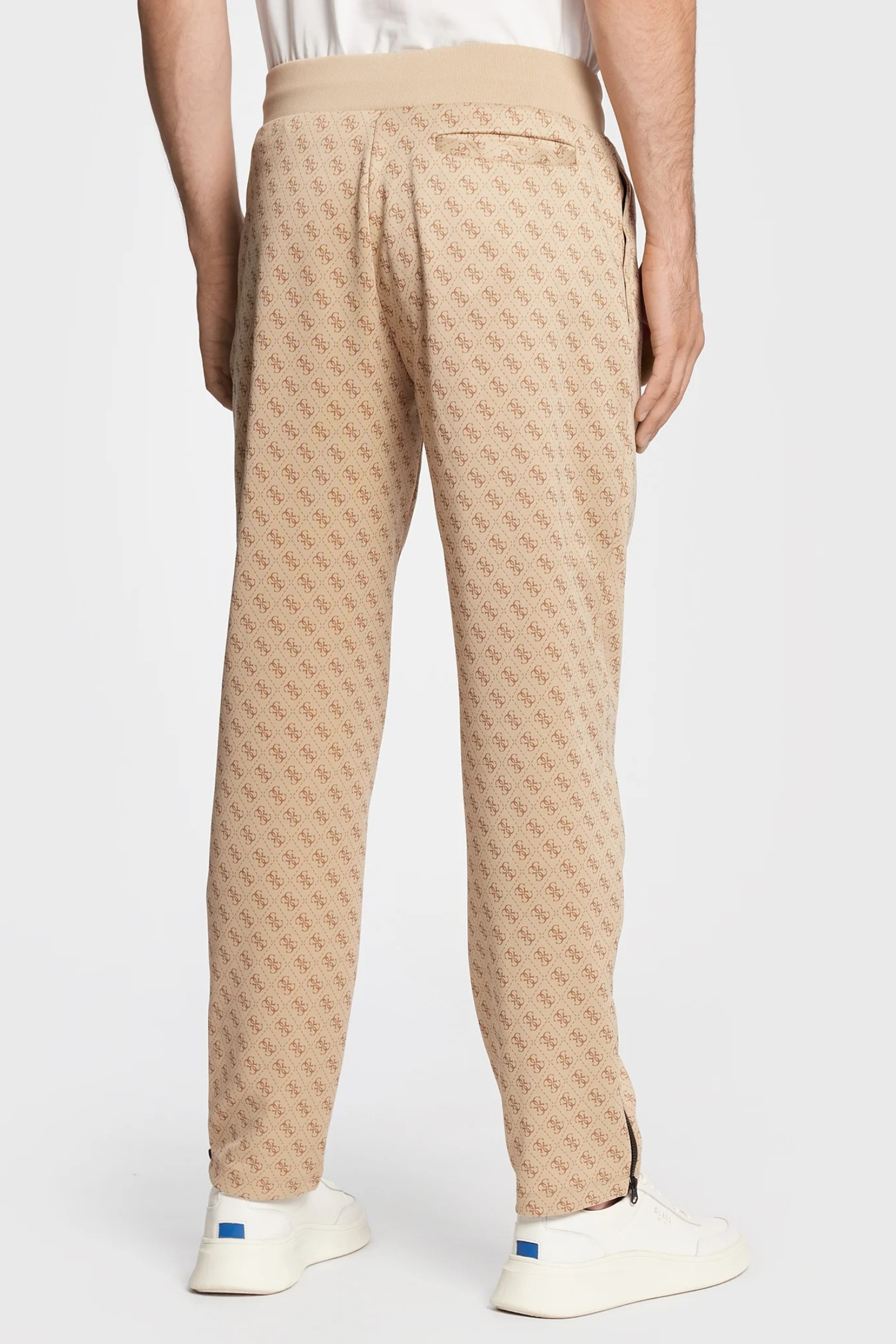 Мужские бежевые спортивные брюки с узором Guess Z2BB05.FL04Q;P13W