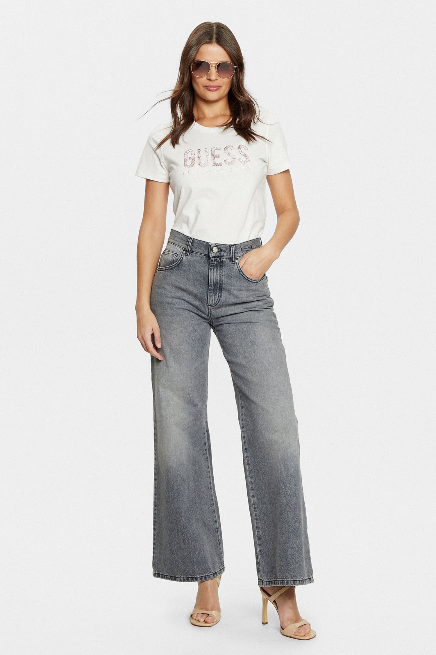 Женская белая футболка Guess W5RI19.I3Z14;G012