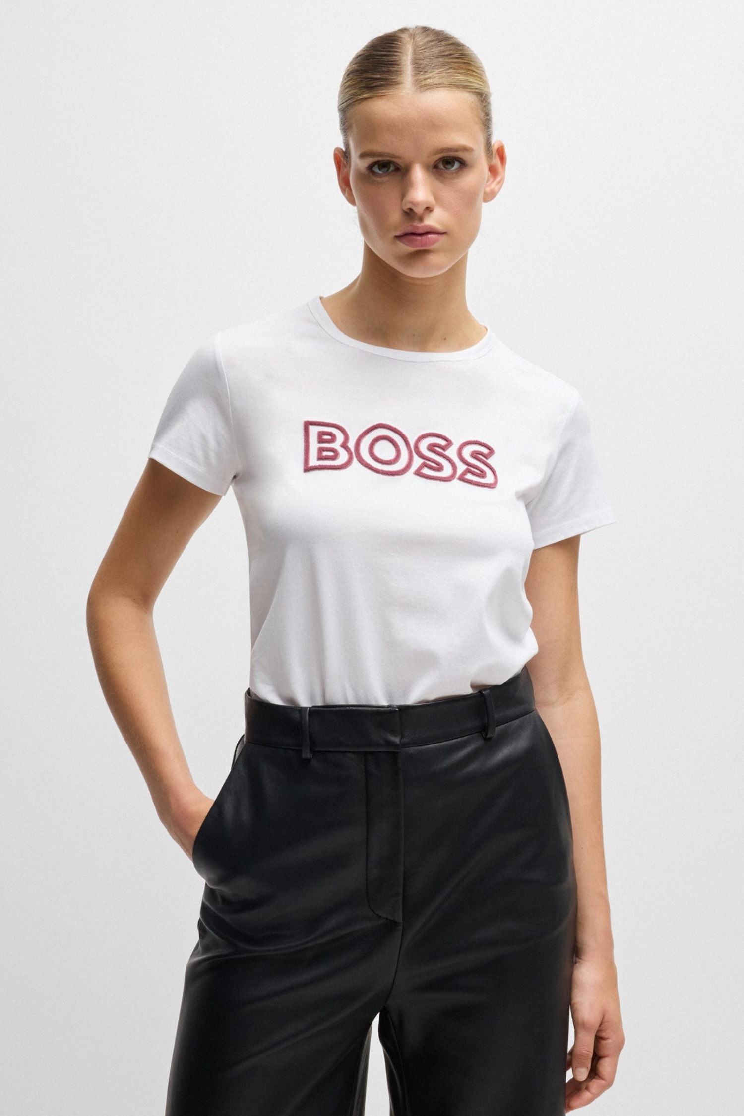 Жіноча біла футболка BOSS 50522209;100