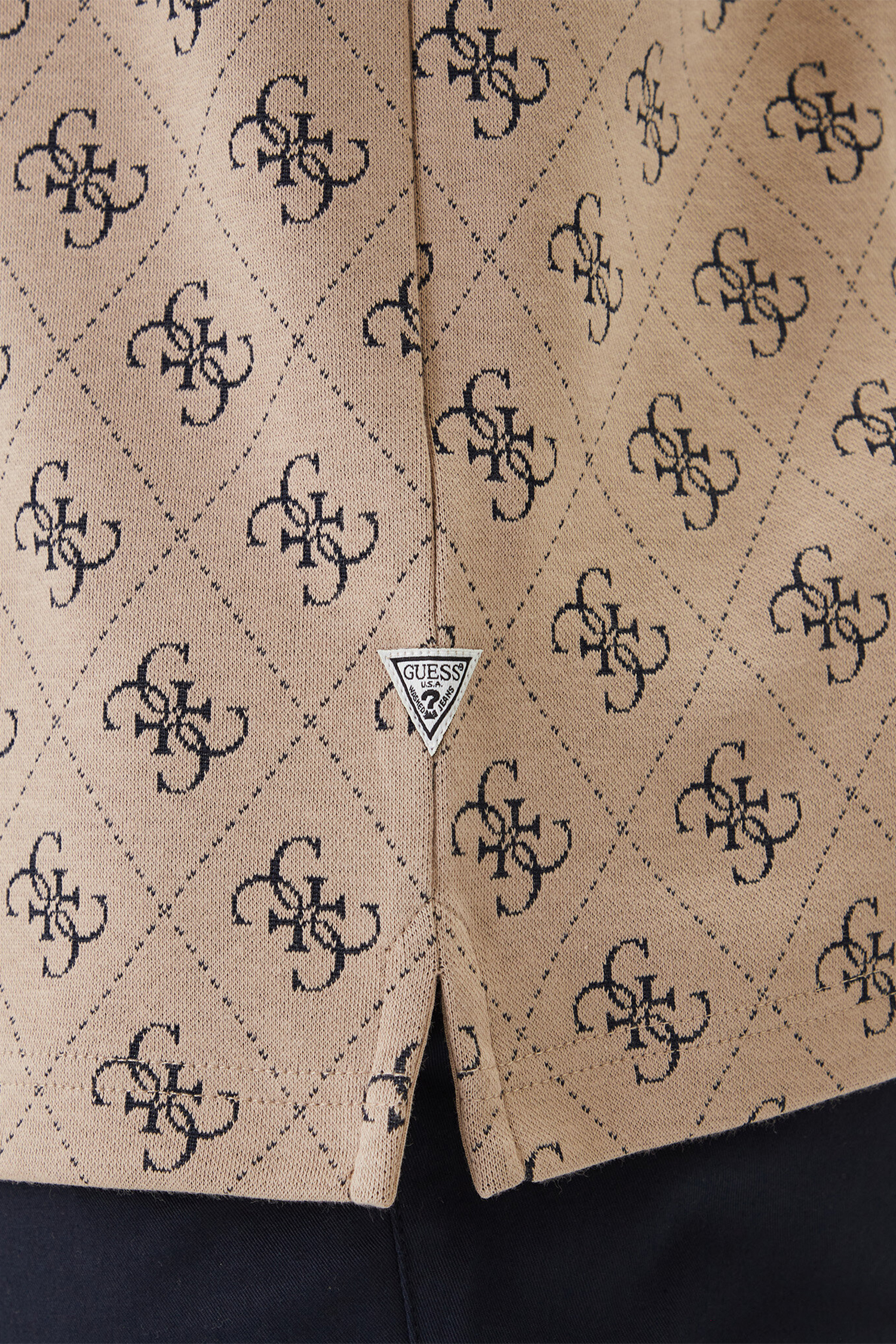 Мужское бежевое поло с узором Guess M6GP04.K3073;FMAZ