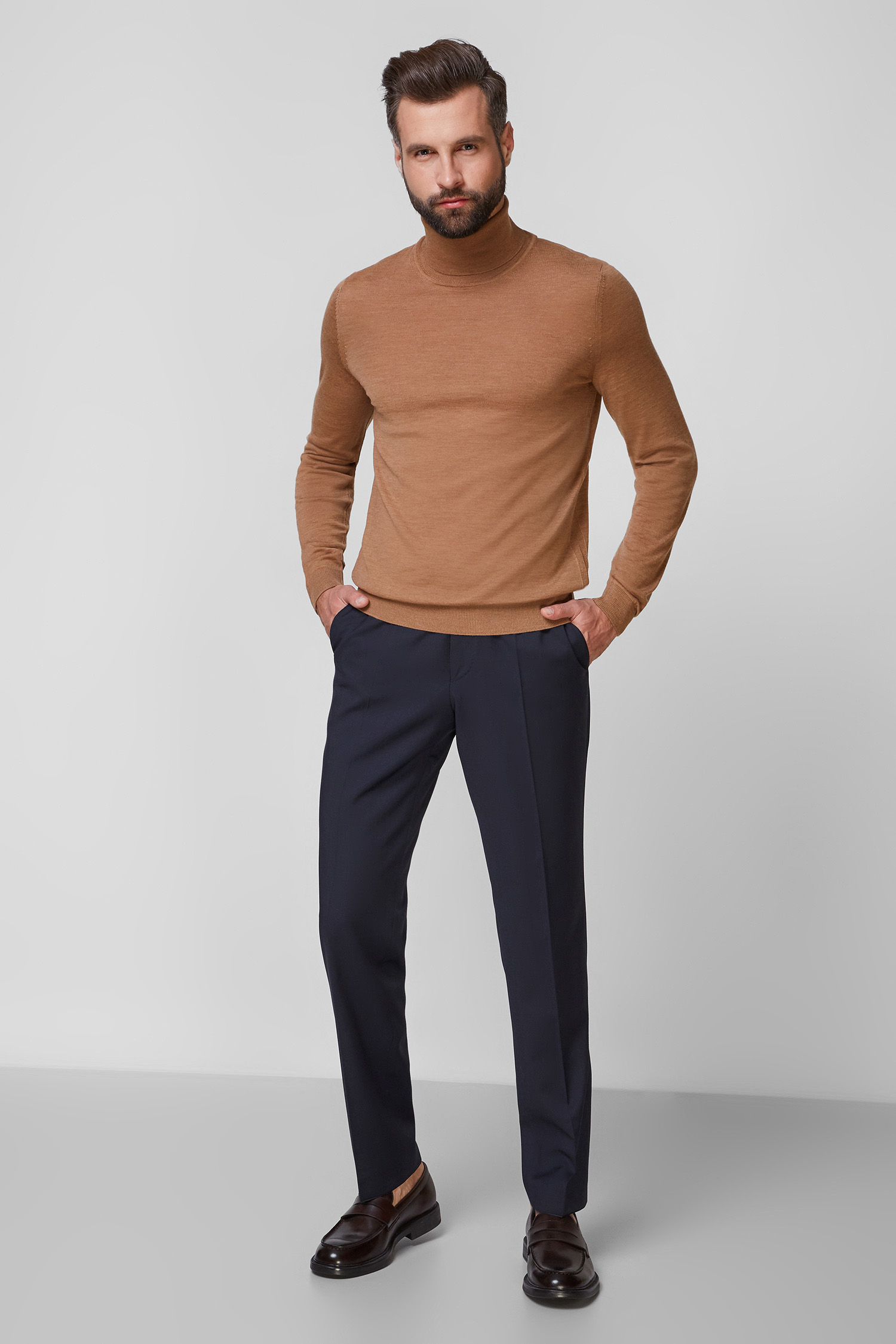 Чоловічі темно-сині вовняні брюки BOSS 50318825;401