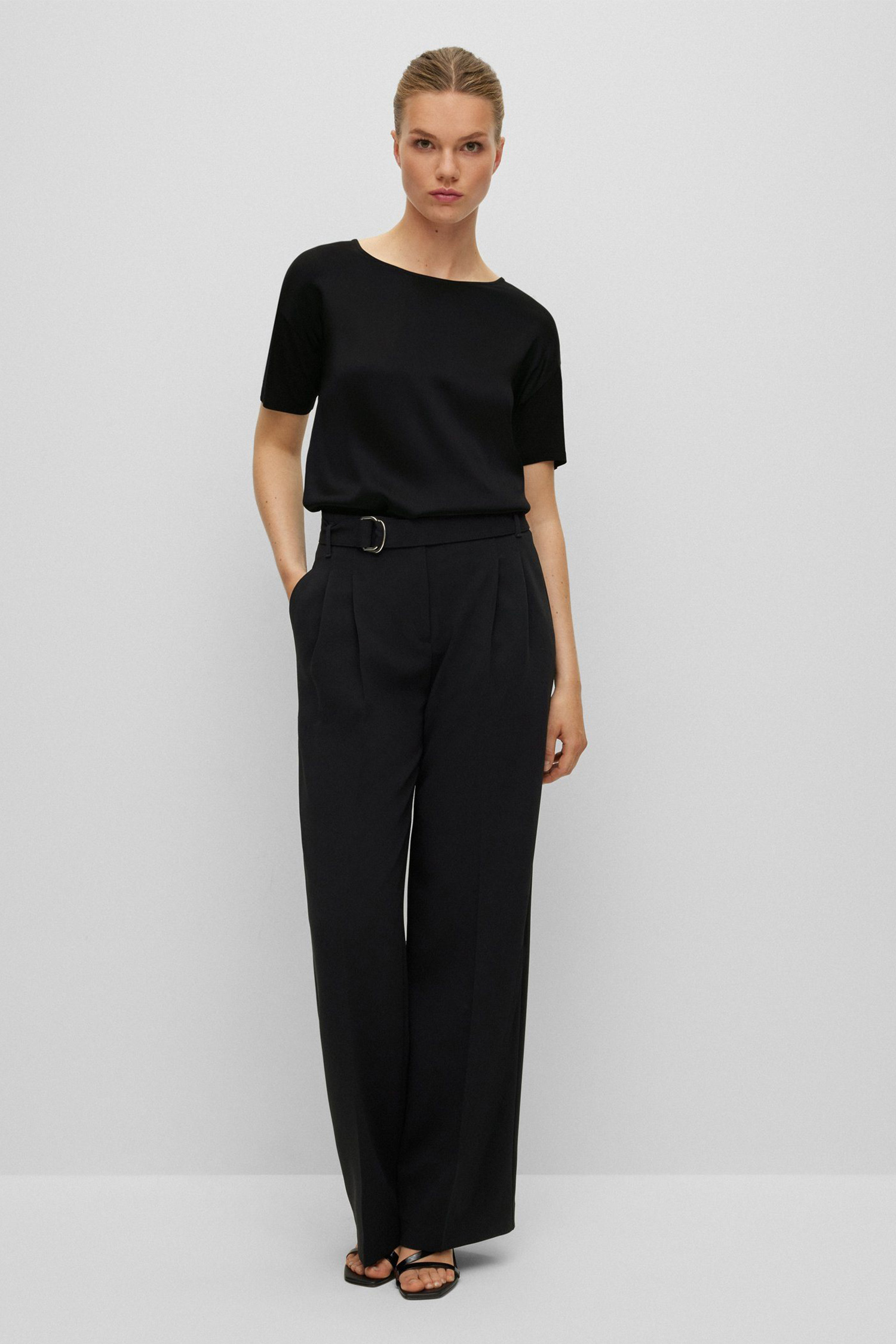 Жіноча чорна блуза BOSS 50457656;001