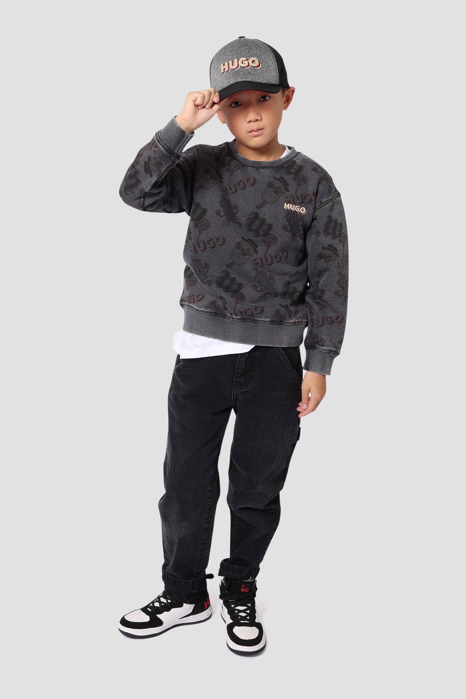 Детские черные джинсы HUGO kids G00196;Z11