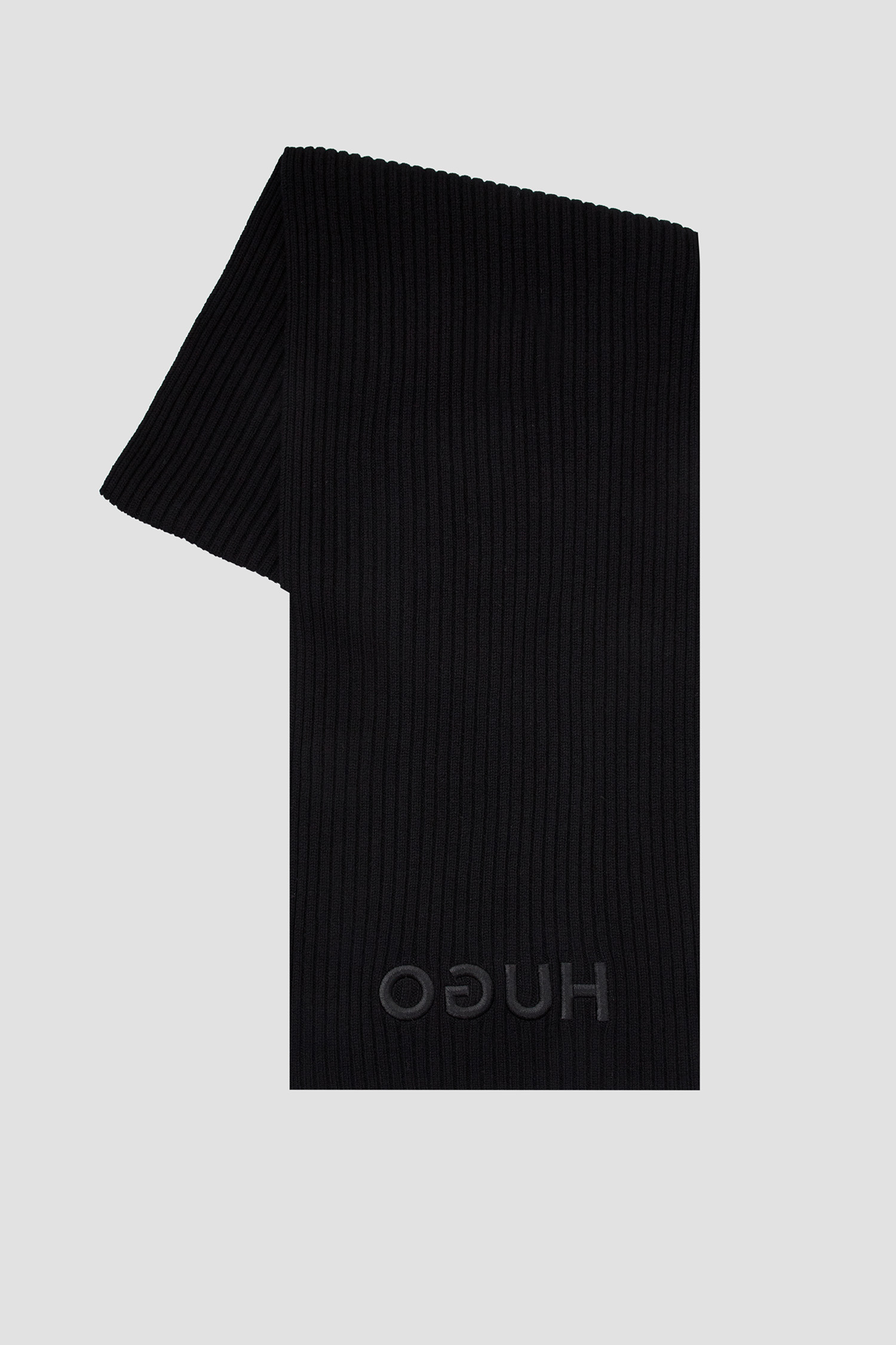 Чоловічий чорний вовняний шарф HUGO 50500517;001