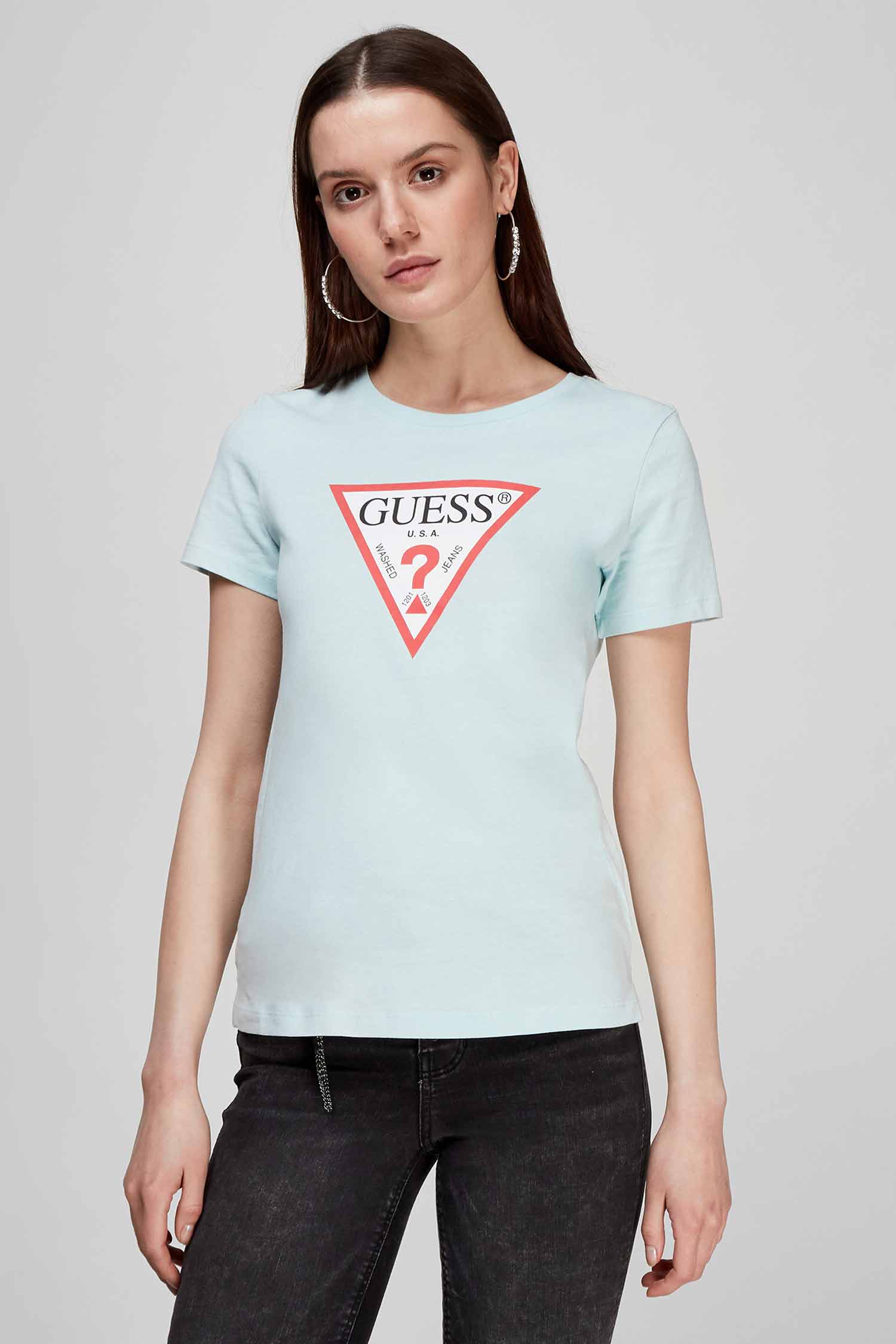Женская мятная футболка Guess W1YI1B.I3Z11;G7GP