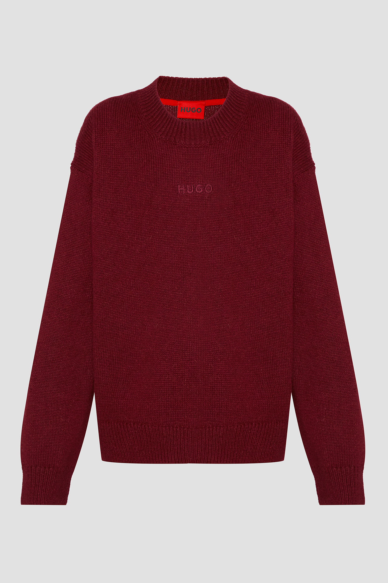 Мужской бордовый шерстяной свитер HUGO 50499970;654