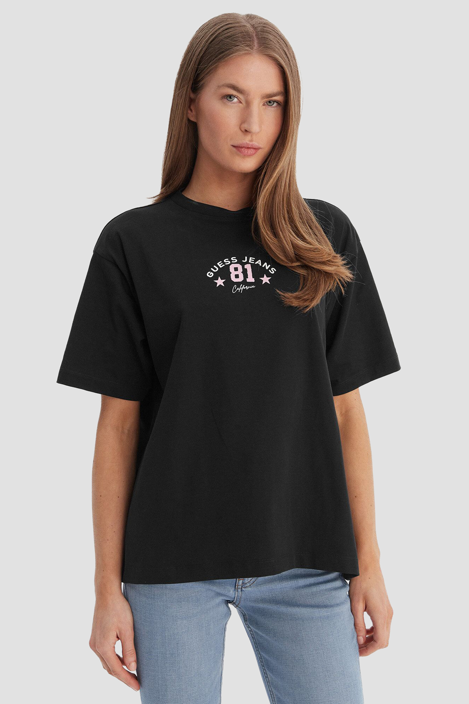 Жіноча чорна футболка Guess Jeans W6RI20.K8HM0;JBLK