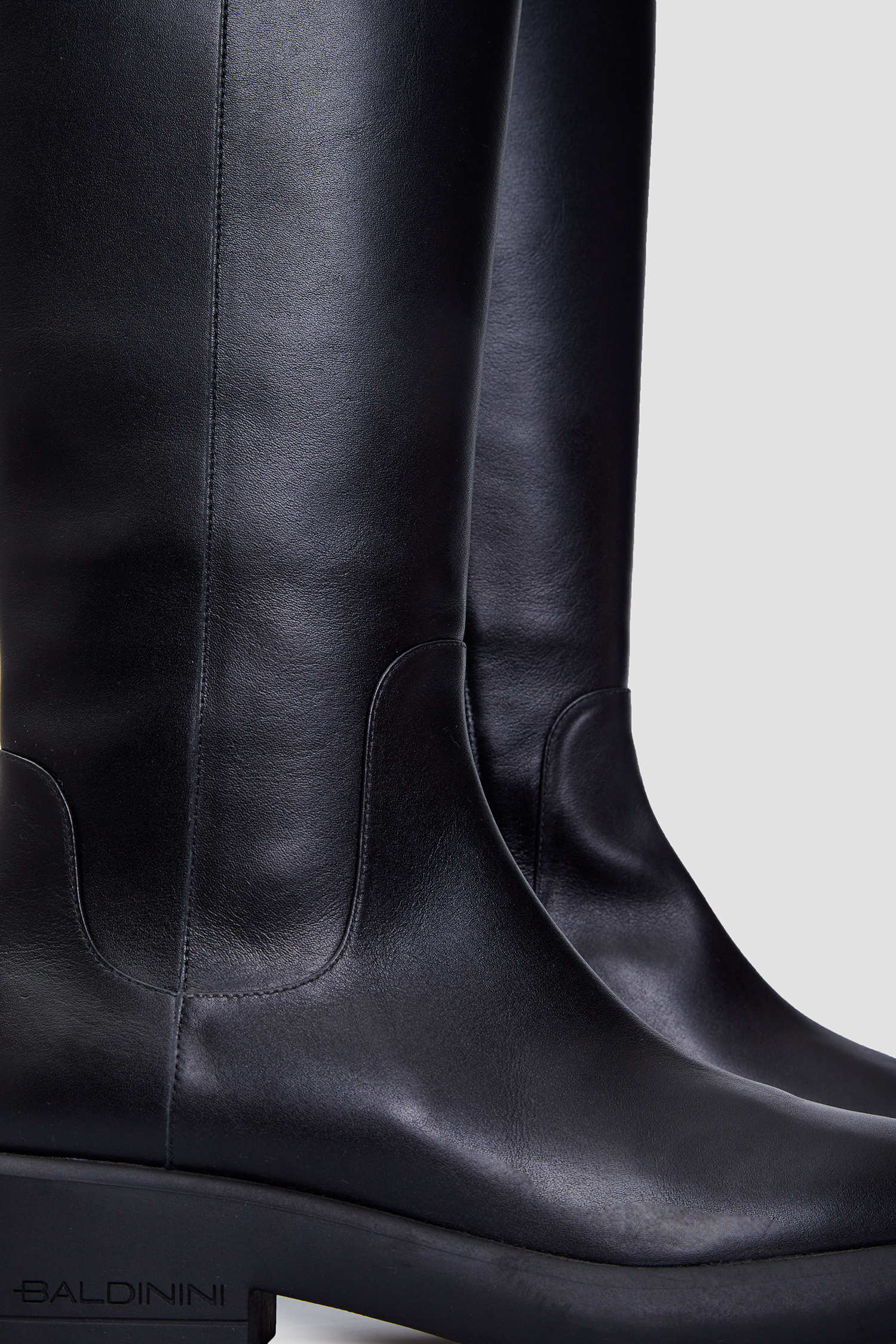 Женские черные кожаные ботфорты BALDININI D5B028P1VITE;0000