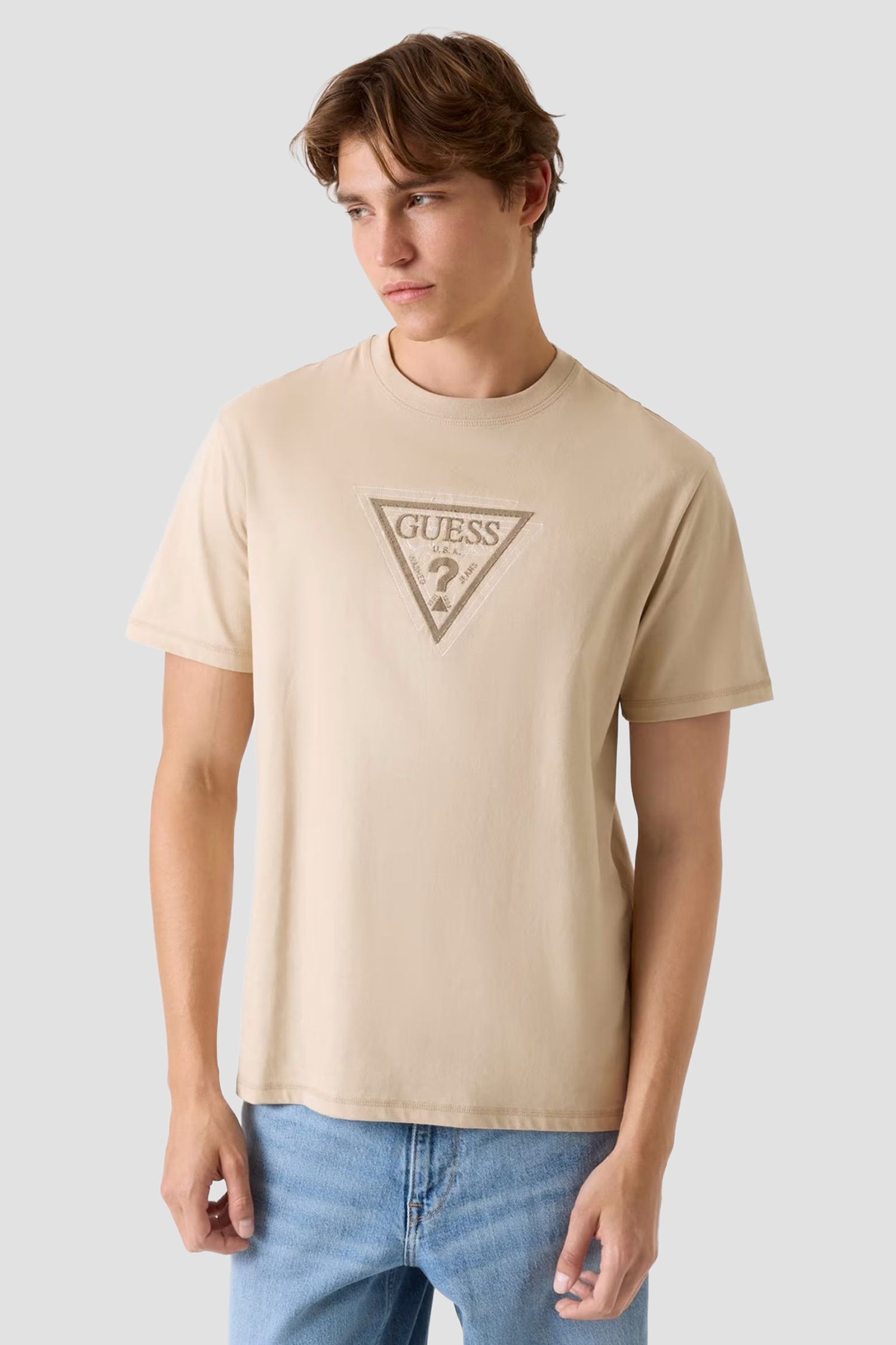 Чоловіча бежева футболка Guess M6RI23.K8FQ4;G1DR