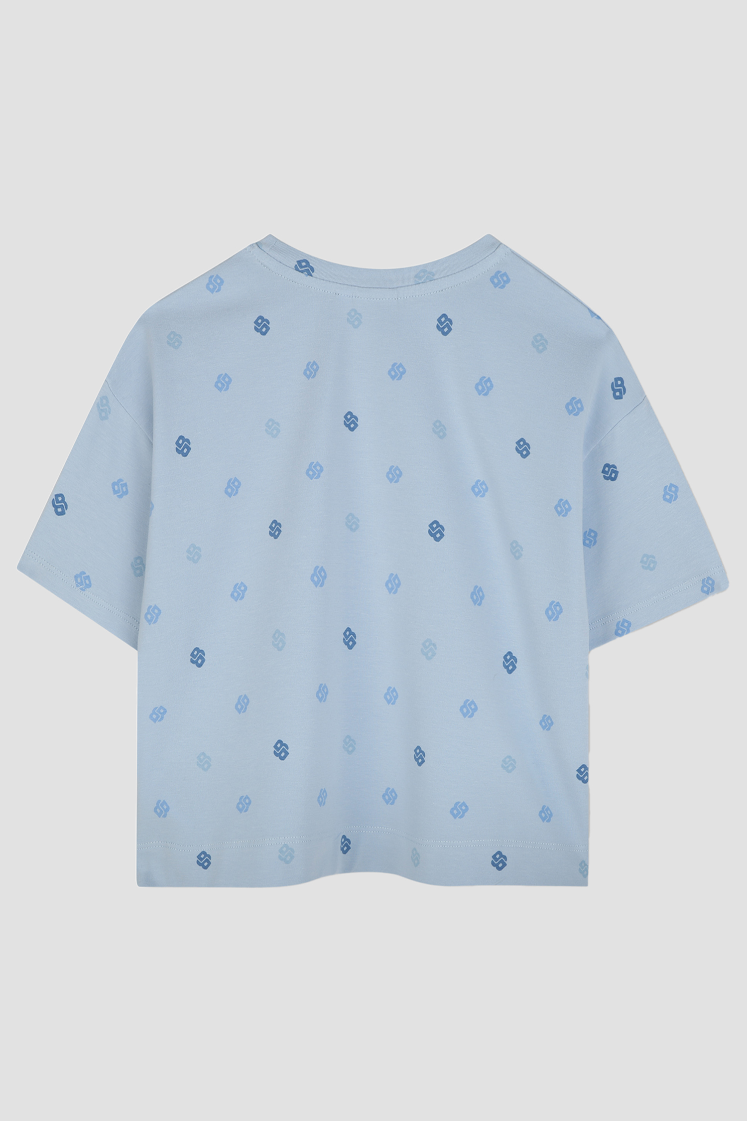 Детская голубая футболка с узором BOSS kids J52151;887